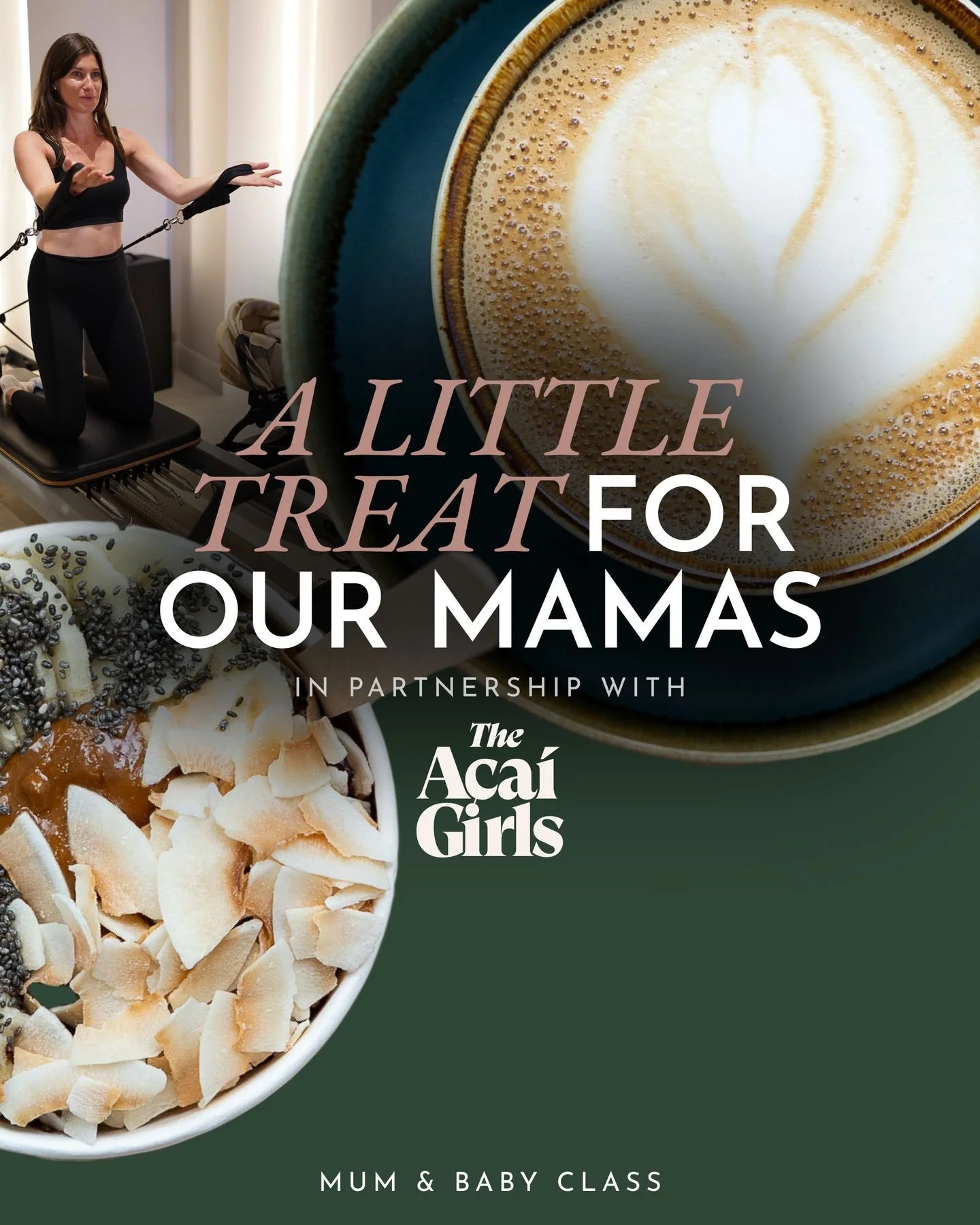 A little treat for our pilates mamas 💕

After your mum &amp; baby class, enjoy a free coffee with any purchase from our friends at Acai Girls &mdash; the perfect post-pilates pick-me-up!

Ask the X-Club studio team for an exclusive voucher to claim 
