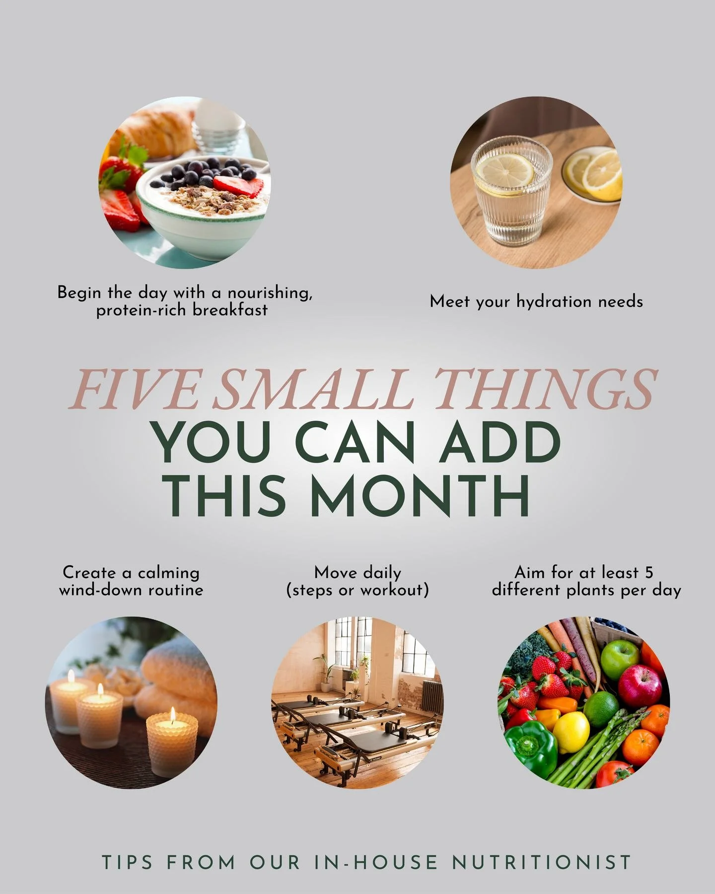 This time of year, the conversation is often about restriction.

But what if we shifted the focus to what you can add in to support your wellbeing?

Small, consistent habits can have a powerful impact on energy, digestion, mood and performance - with