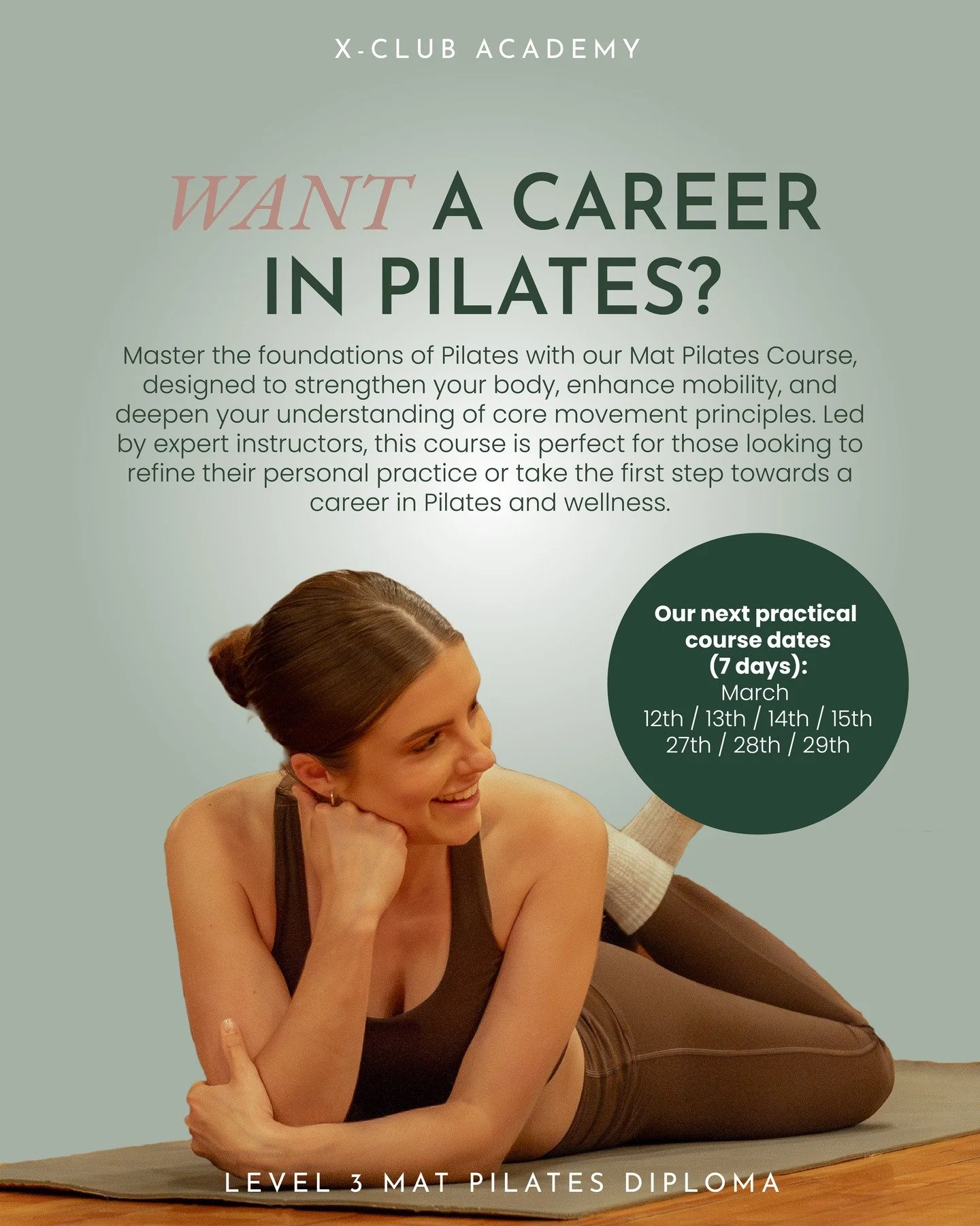 Ever thought about turning your Pilates practice into something more?

If you've been showing up to class thinking "I could teach this"... maybe it's time to listen to that voice.

Our Level 3 Mat Pilates course isn't just about learning ex