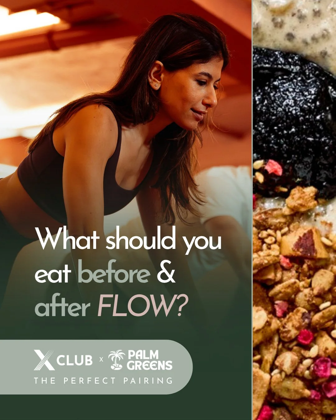The Perfect Pairing: FLOW 🌿 

What to eat before and after your @xclubuk Flow class &mdash; with recommendations from Palm Greens at Soul &amp; Sanctuary in Shoreditch. 

Swipe for what I reach for pre- and post-class ➡️ 

#perfectpairings #reformer