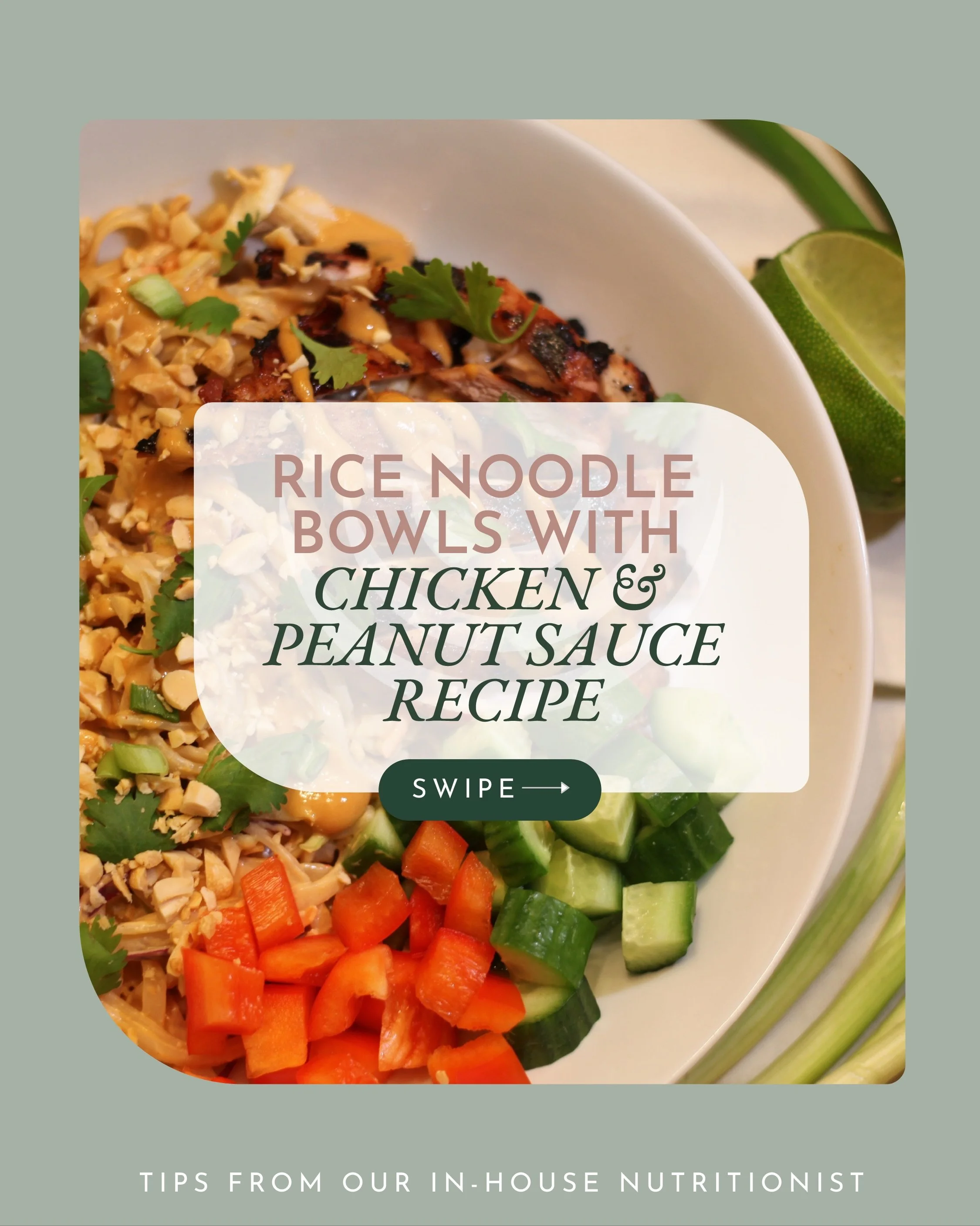 High-protein, gut-friendly, and on the table in 30 minutes 🍜

These rice noodle bowls with grilled chicken + peanut sauce are on repeat in my house! Easy to prep ahead, easy to customise, hard to mess up.

Full recipe saved to the carousel 👉 swipe 