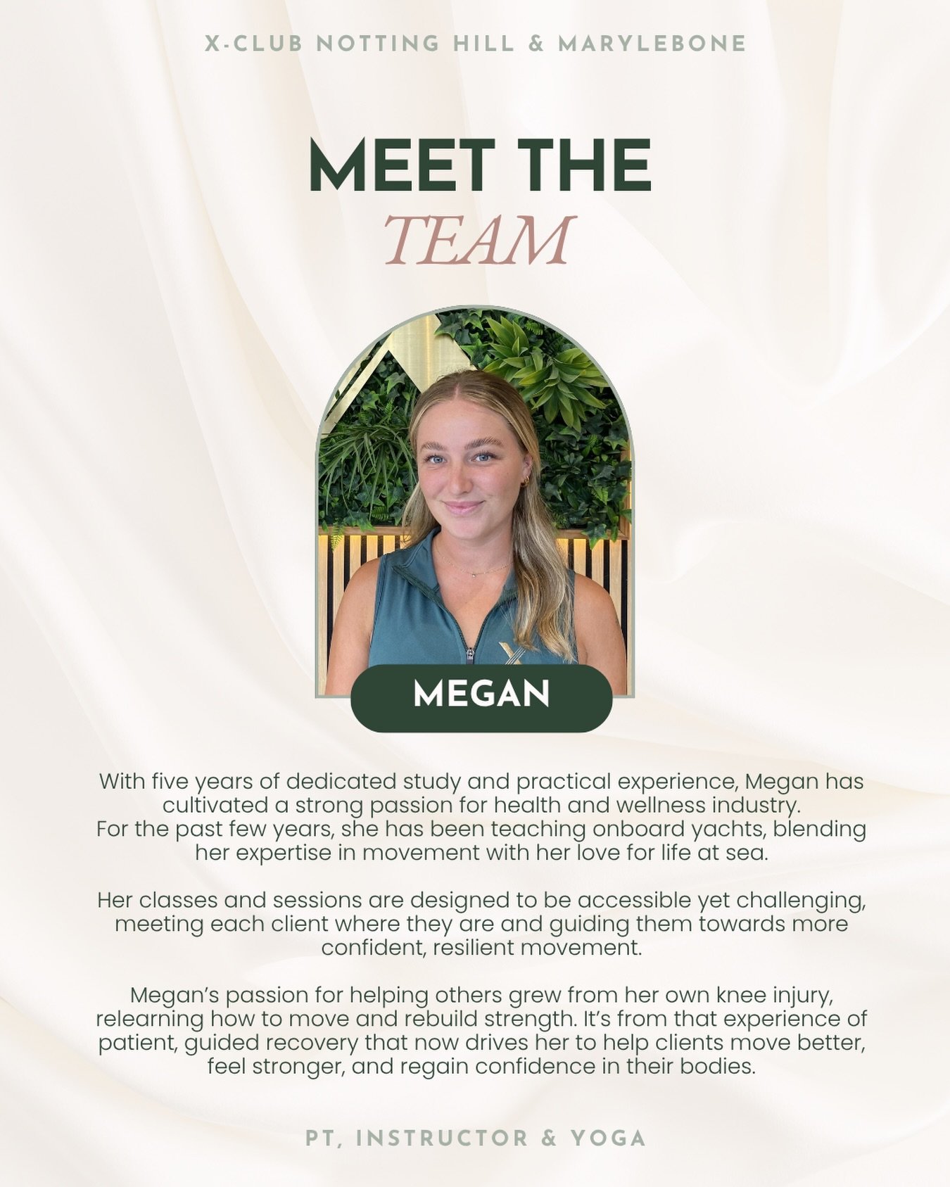 Meet Megan ✨

With five years of dedicated study and hands-on experience, Megan has developed a deep passion for health, wellness, and helping people feel stronger and more confident in their bodies.

For the past few years, she&rsquo;s been teaching