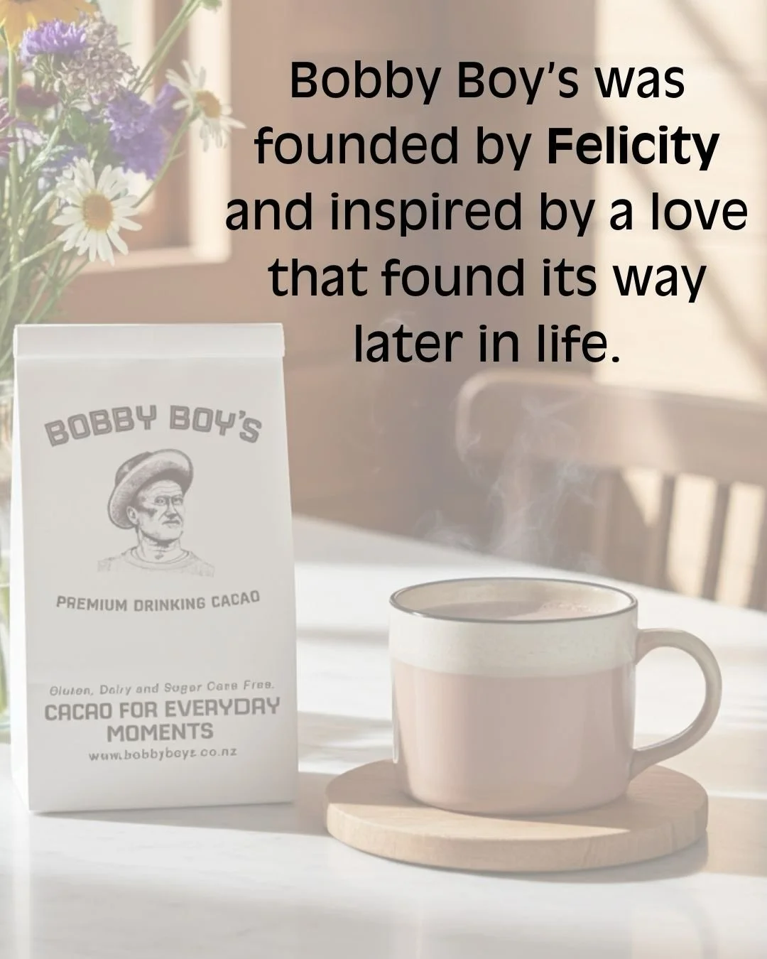 Bobby Boy&rsquo;s began with Felicity &mdash; its founder &mdash; and a love that arrived quietly, later in life.
The name comes from Bob Orr. Before Bobby Boy&rsquo;s existed, Bob spent years at sea, shaped by travel, stories, and the steady pull of