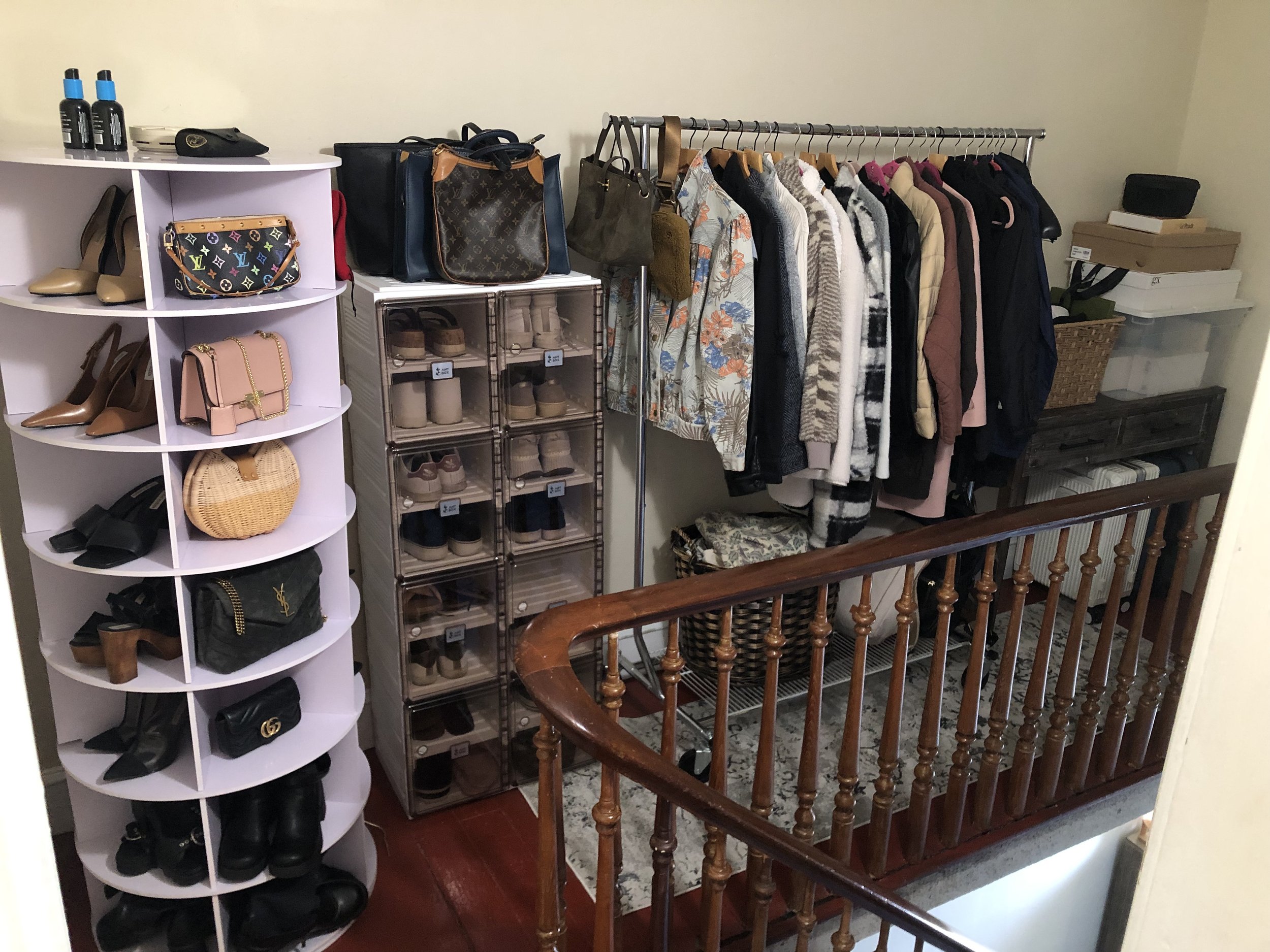 landing = after (now a functional closet space!)