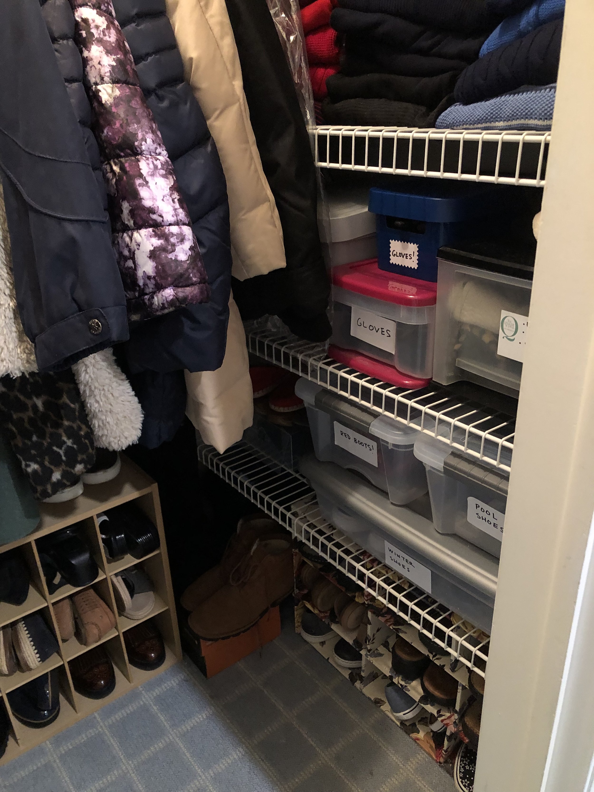 winter closet = shoes after