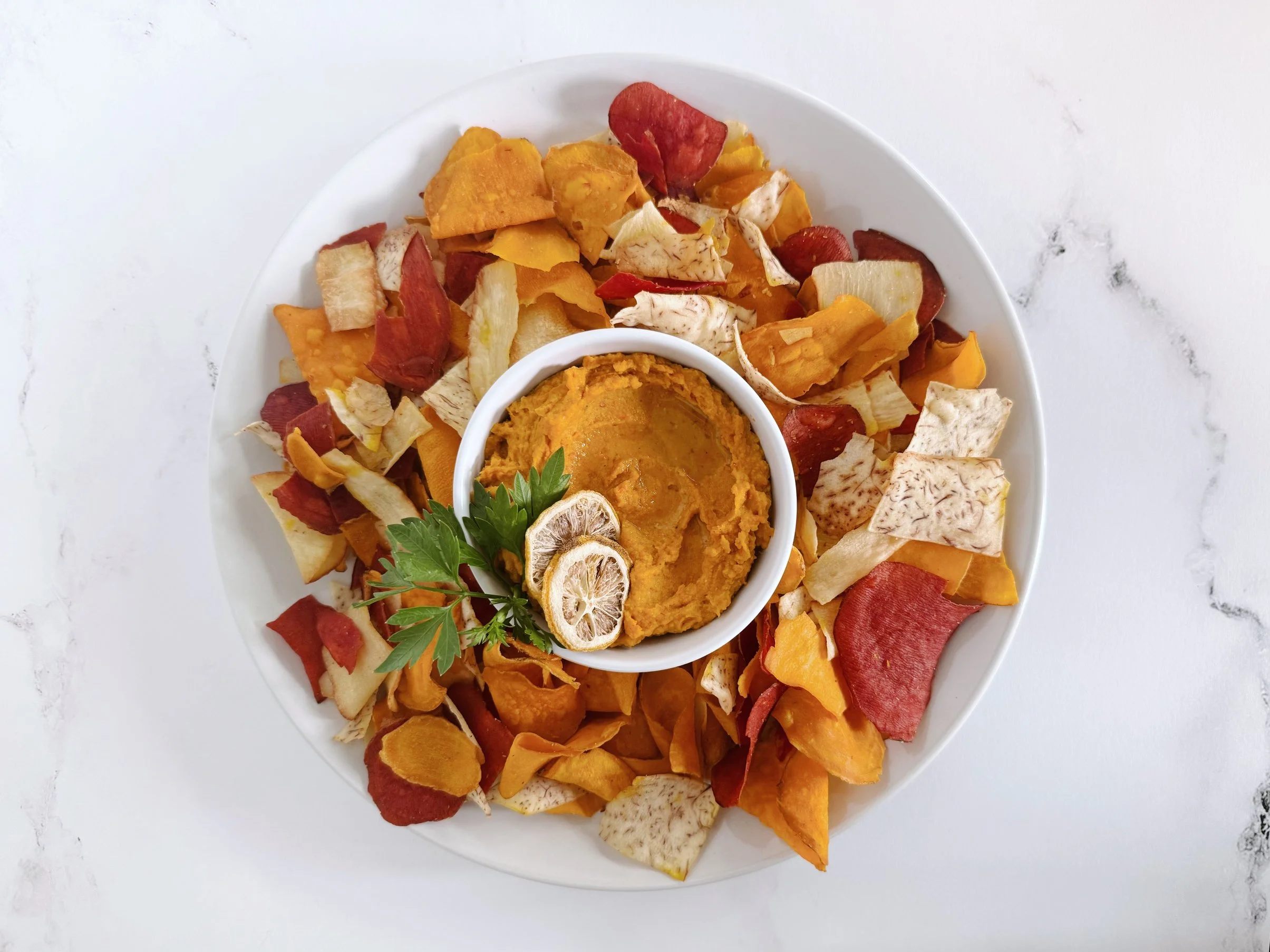 House-made roasted carrot hummus for catering in Beaverton & Portland, OR areas