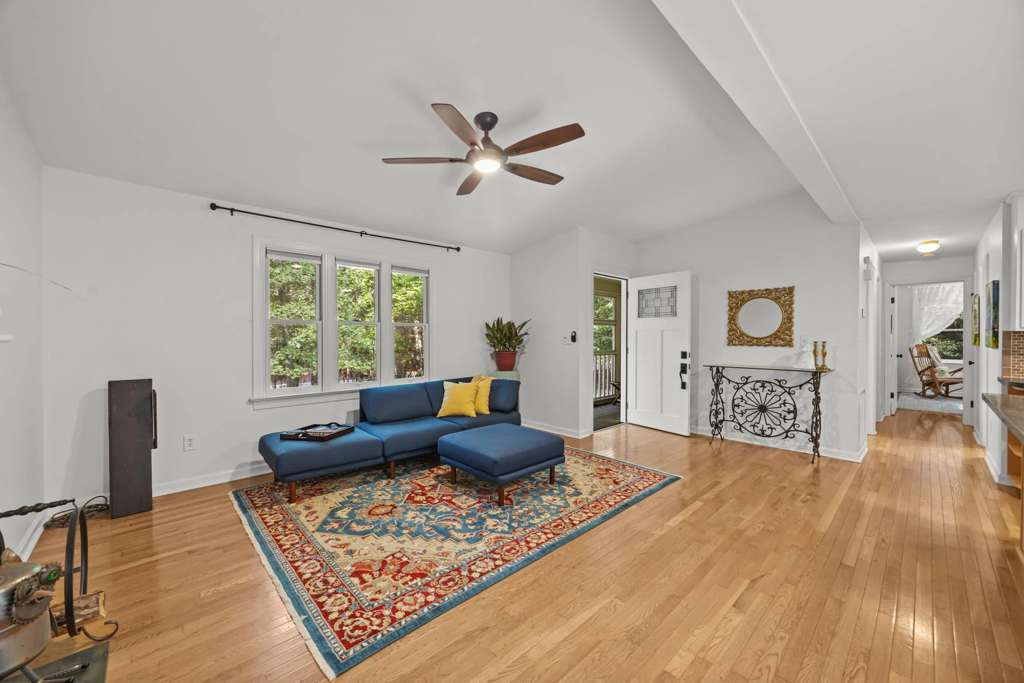 all wood flooring and tile throughout