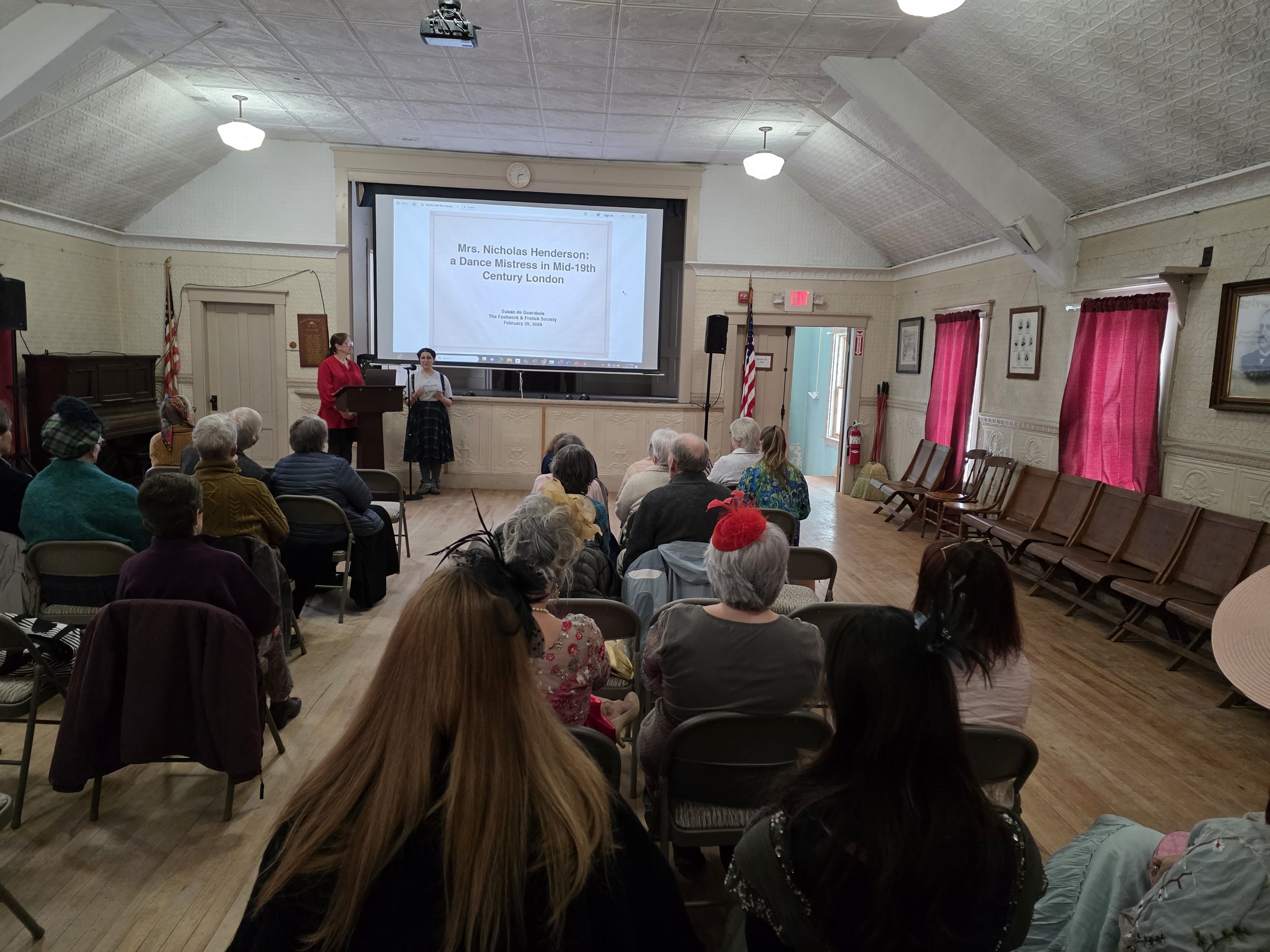 historical dance scholar Susan de Guardiola presents on a female victorian dance teacher, highlighting women's role in the 19th century dance economy