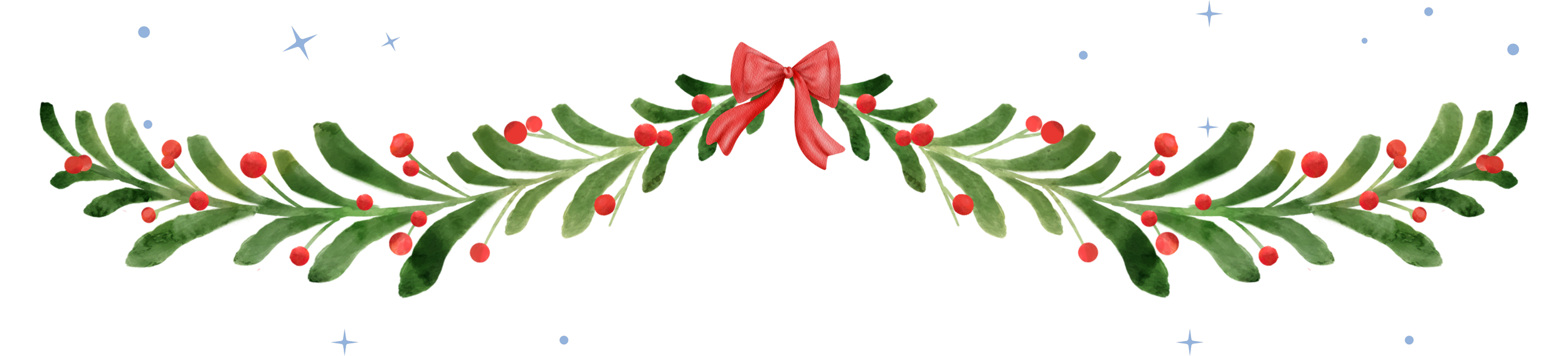 watercolor image of a classic holiday garland, reminiscent of little women and other new england christmas classics
