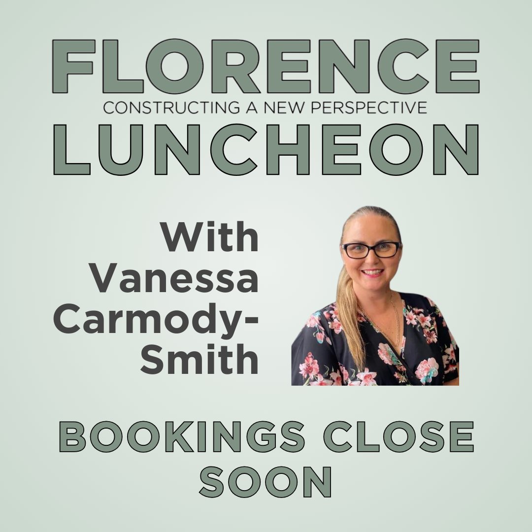 Join us at our FLORENCE Luncheon 🍽🎤 and hear from Vanessa Carmody-Smith, Executive Director, Policy &amp; Programs Building Commission NSW.

Vanessa is leading the industry capability uplift of the building and construction industry for Building Co