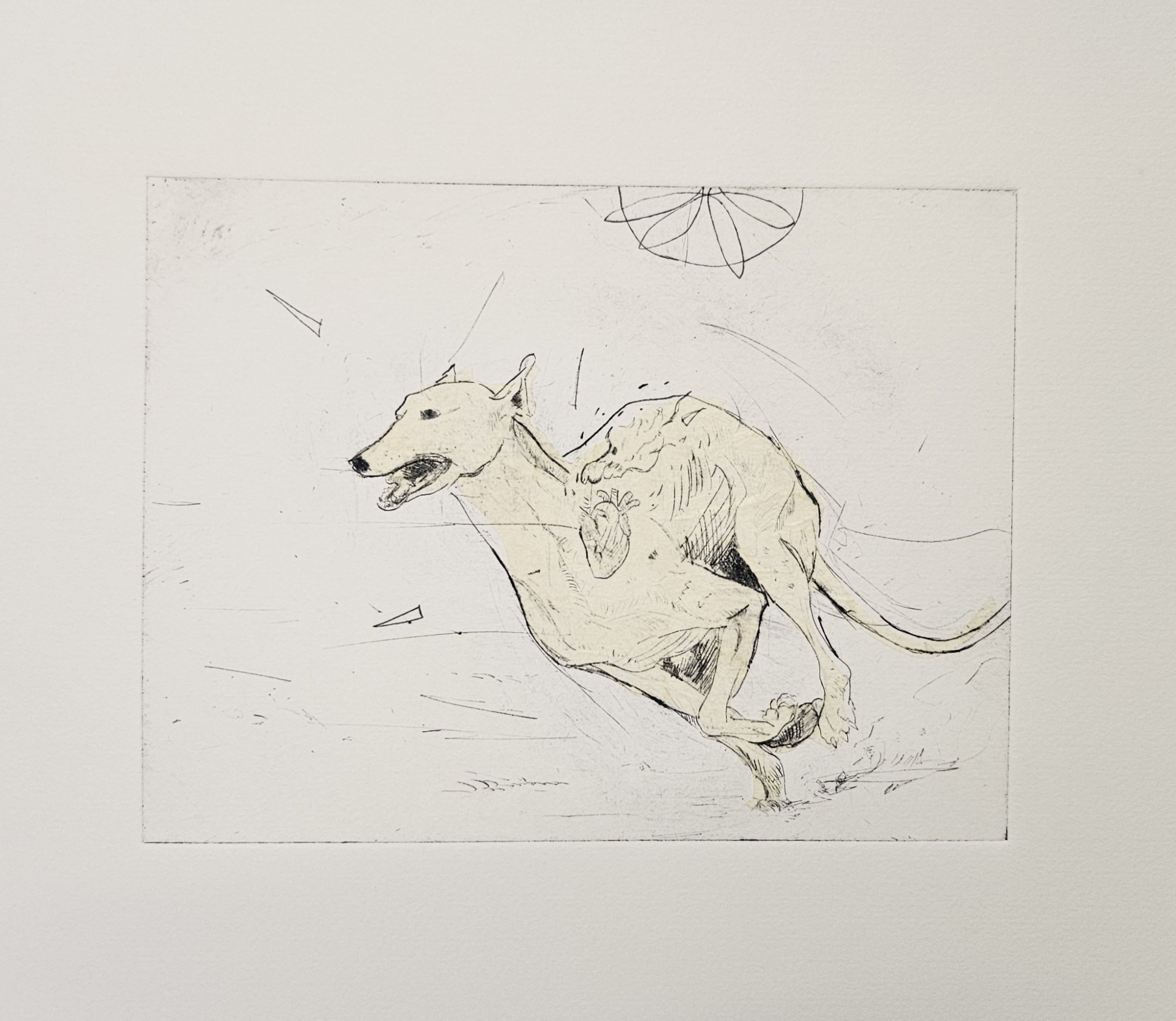 Conmigo, 8"x6", 2025-6, Intaglio w/ Chiné Colle