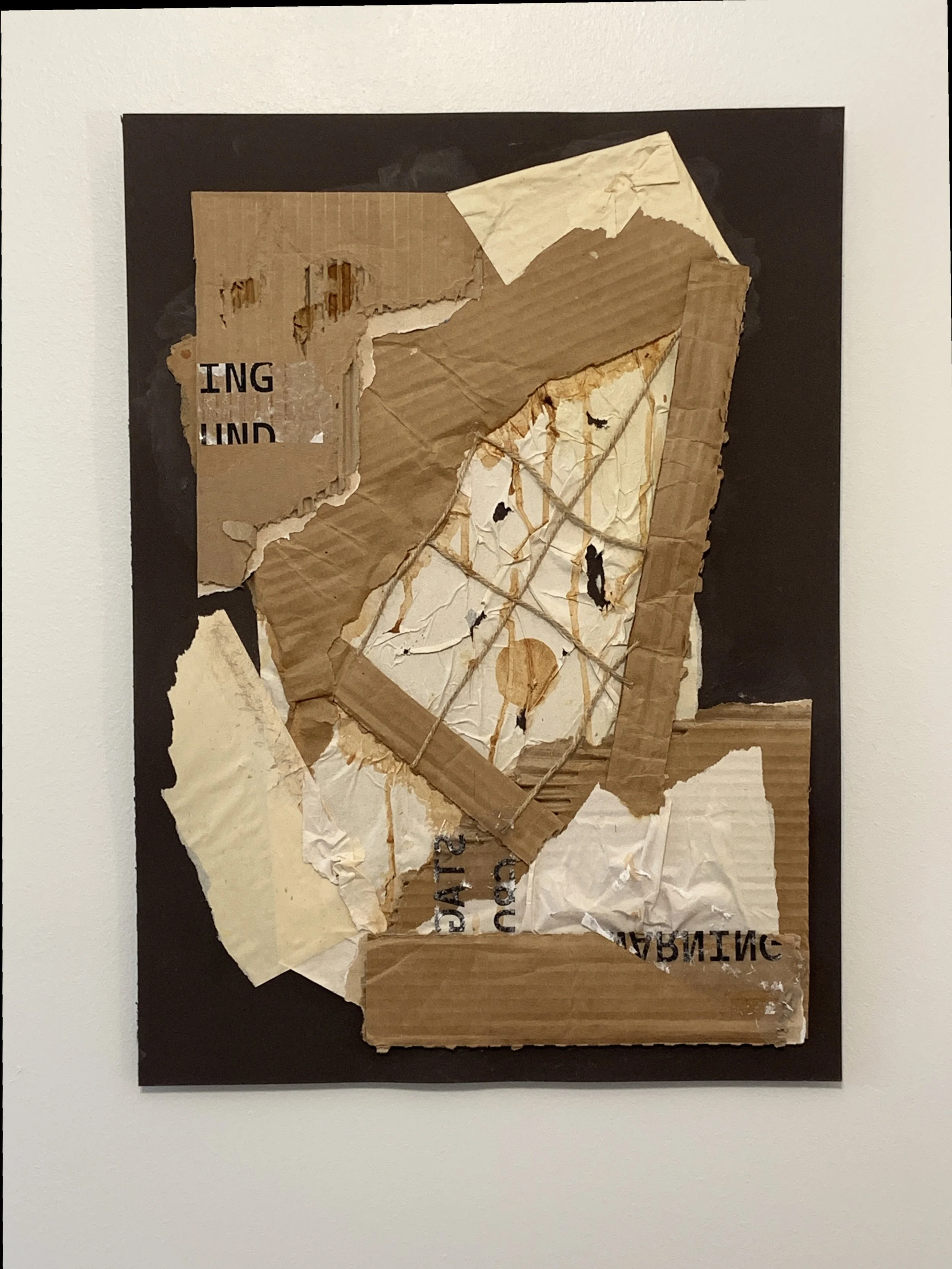 dig site 1
16x22", 2025
Mixed Media Sculpture on Board (Newsprint, Twine, Cardboard, Packaging Tape, Wheat paste)
$300