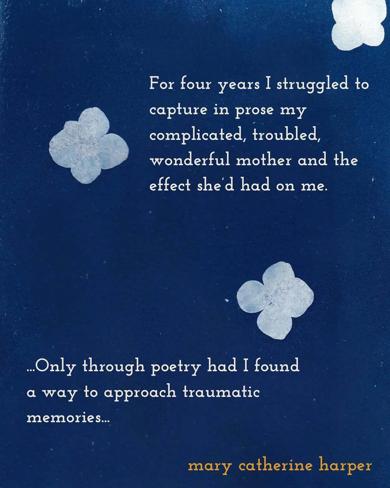 Mary Catherine Harper, Ohio Arts Council Individual Excellence Award recipient and 2019 Poet in Residence at Cape Cod Fine Arts Work Center, has two poetry collections (The Found Object Imagines a Life; Some Gods Don&rsquo;t Need Saints), numerous jo