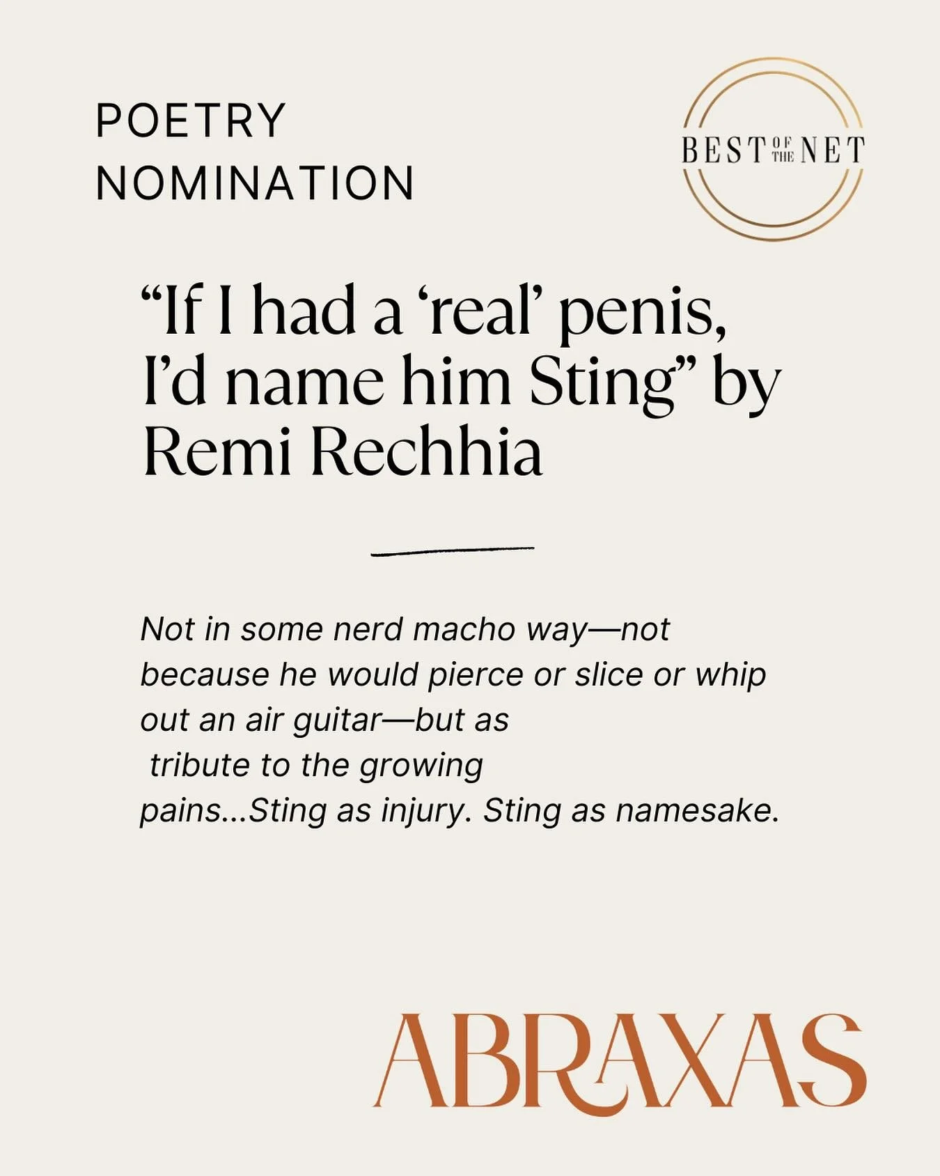 Remi Recchia, PhD, is a Lambda Award-winning poet, essayist, and editor from Kalamazoo, Michigan. An eight-time Pushcart Prize nominee, he is the author of six books and chapbooks, most recently Addiction Apocalypse (Texas Review Press, 2026).