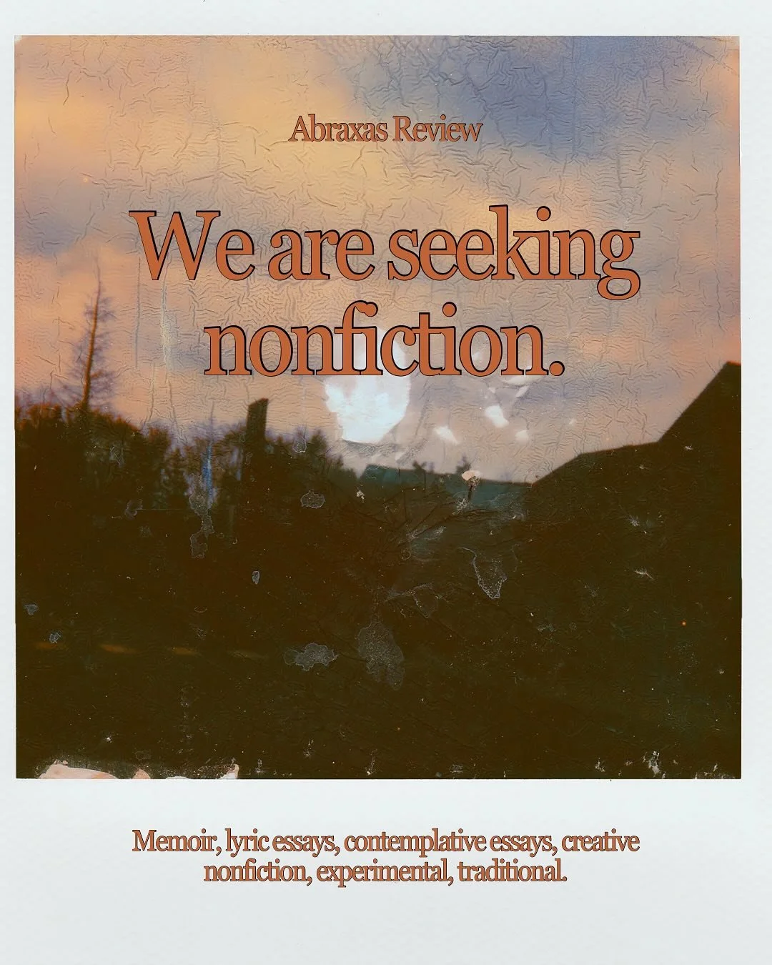Mystery: why can&rsquo;t we ever cap this genre? 🧐

We always get plenty of amazing poetry and fiction, but struggle to find quality nonfiction to publish. If this is your genre, consider this your personal invitation to submit! Deadline is November