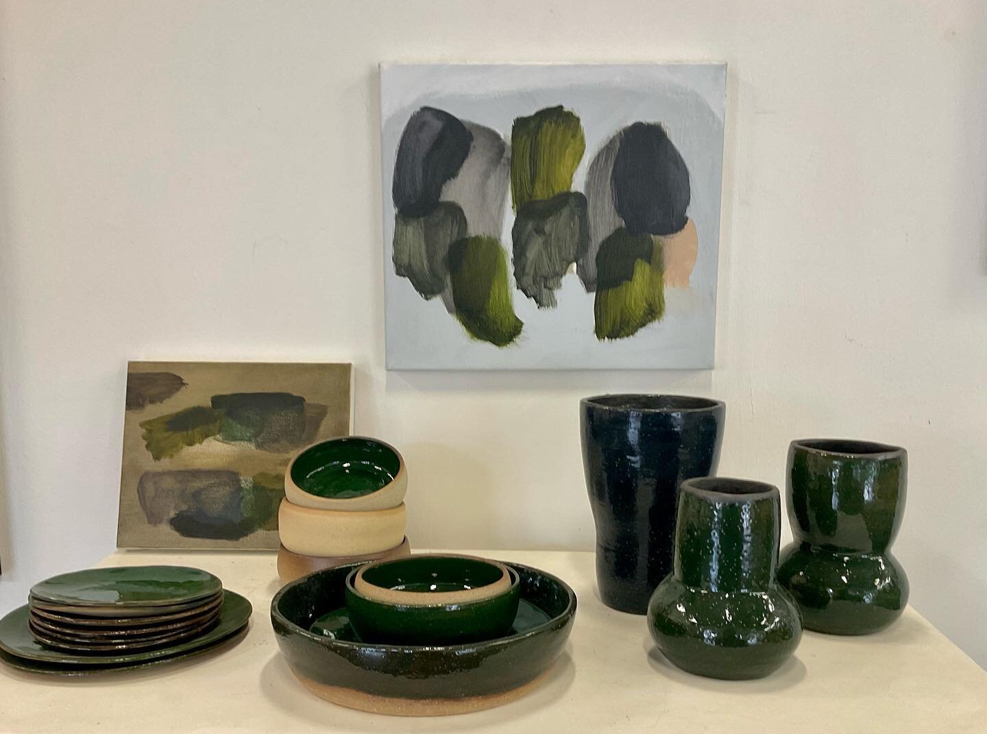 Just a arrived new paintings from Michael Cusack. Ceramics by Deanna Belluzzo