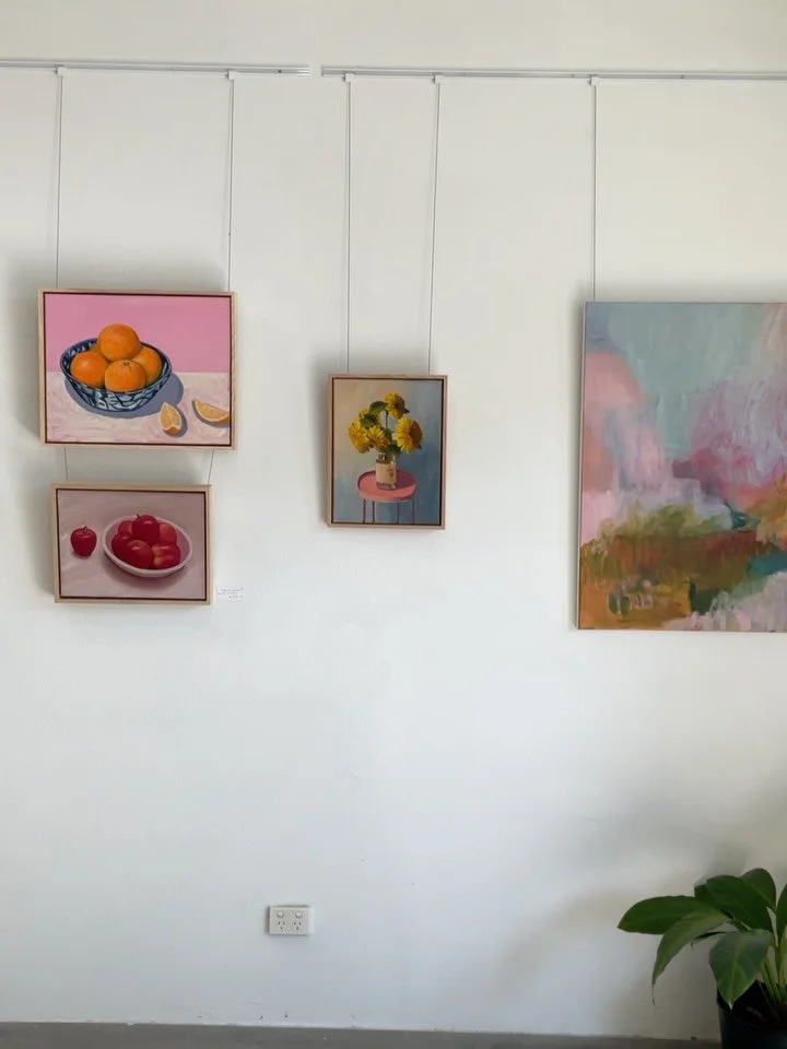 New hang. Painting from Kim Stark and Sue Williams