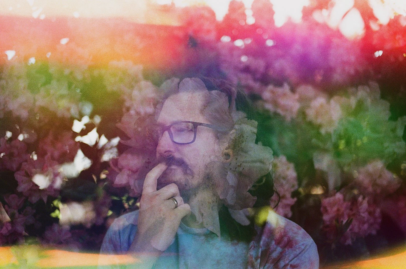  Double exposure captured on 35mm  psychedelic blues film , by me 