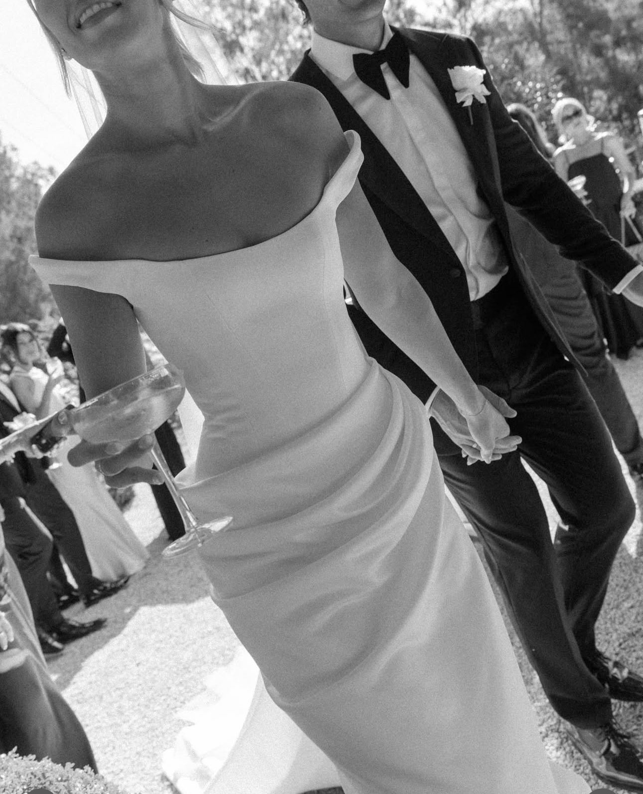 REAL BRIDE &mdash;&mdash; @georgiahayes____ wears Winton by @kyhabride ⁠
⁠
A sculptural showstopper with old money energy, Winton has arrived in our Brisbane gallery.⁠
⁠
Crafted from luminous duchess satin, this gown features a structured off-shoulde