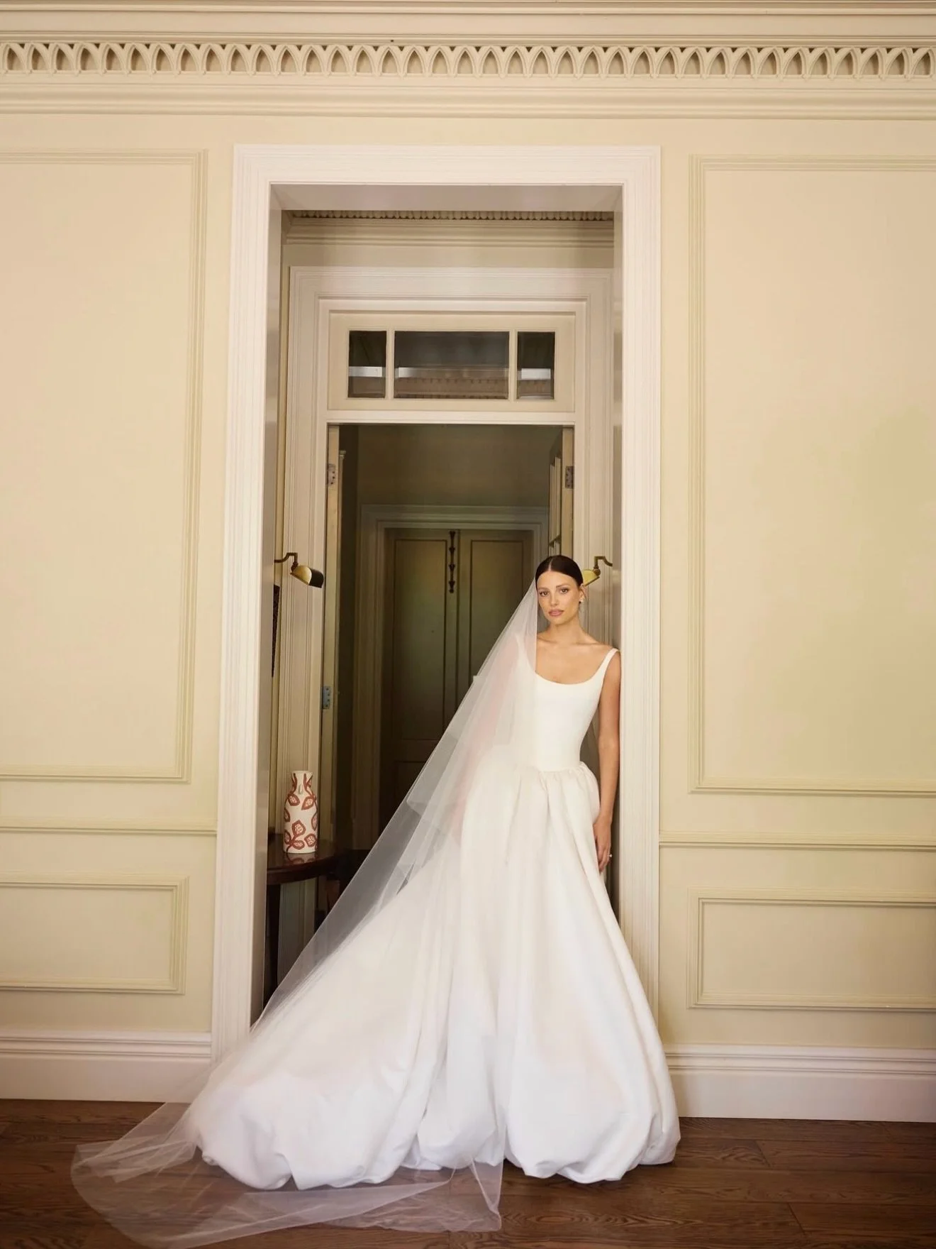 AS SEEN ON &mdash; @sarahaburns mastering quiet luxury in new @kyhabride gowns Emery and Arlo. Both gowns will be available at Sphere James Street in April. 

Register your interest to try these beautiful gowns at Sphere. Explore, fit and order our f