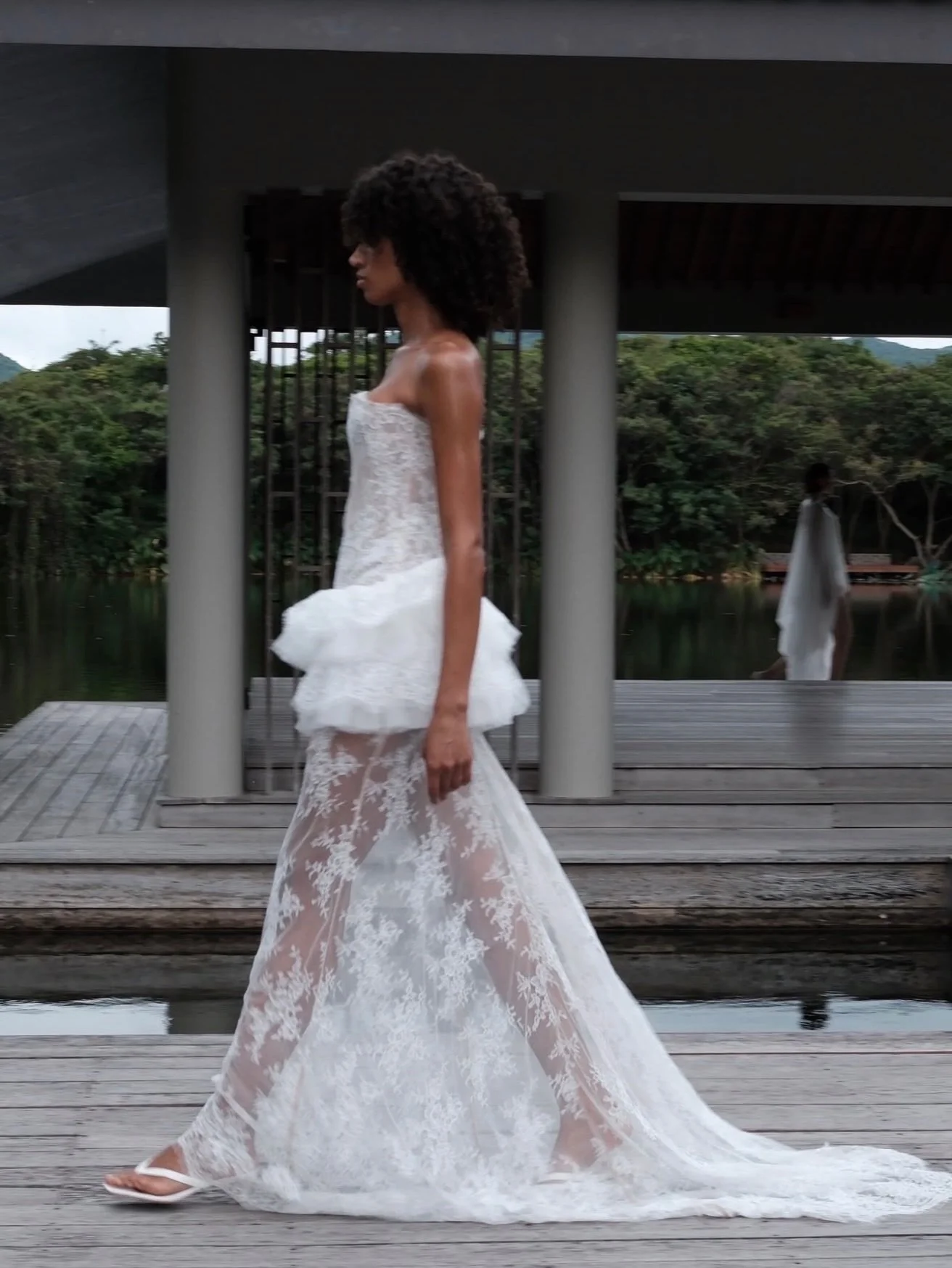 KYHA BRIDE &mdash; A moment for the @kyhabride Emerald Frill Mini &mdash; 80s hedonism meets modern romance. A frothy lace peplum that hits at mini length, layering soft tulle and lace to create irreverent volume at the hip. Layer over the Gibson for