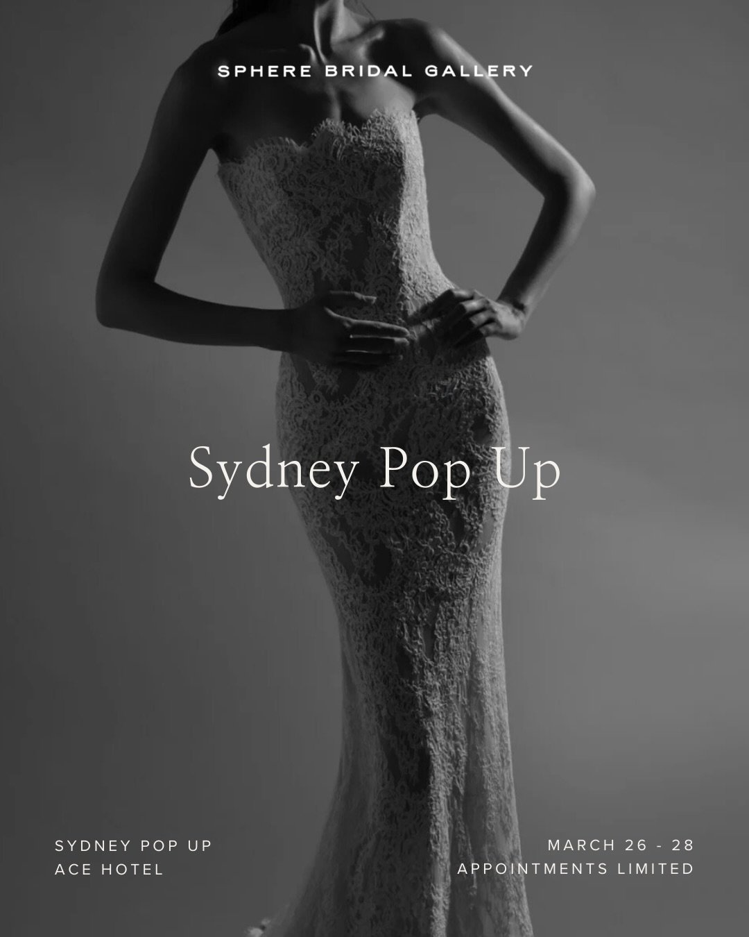SYDNEY POP UP &mdash; APPOINTMENT ONLY MARCH 26th 27th 28th 

Our appointment-only Sydney event will present a carefully curated edit of @noyeliyahu.bridal @katherinetash @selinemeisler.nyc @sophieetvoilabridal and @wedstudio_ 

Booking fee: $100, re