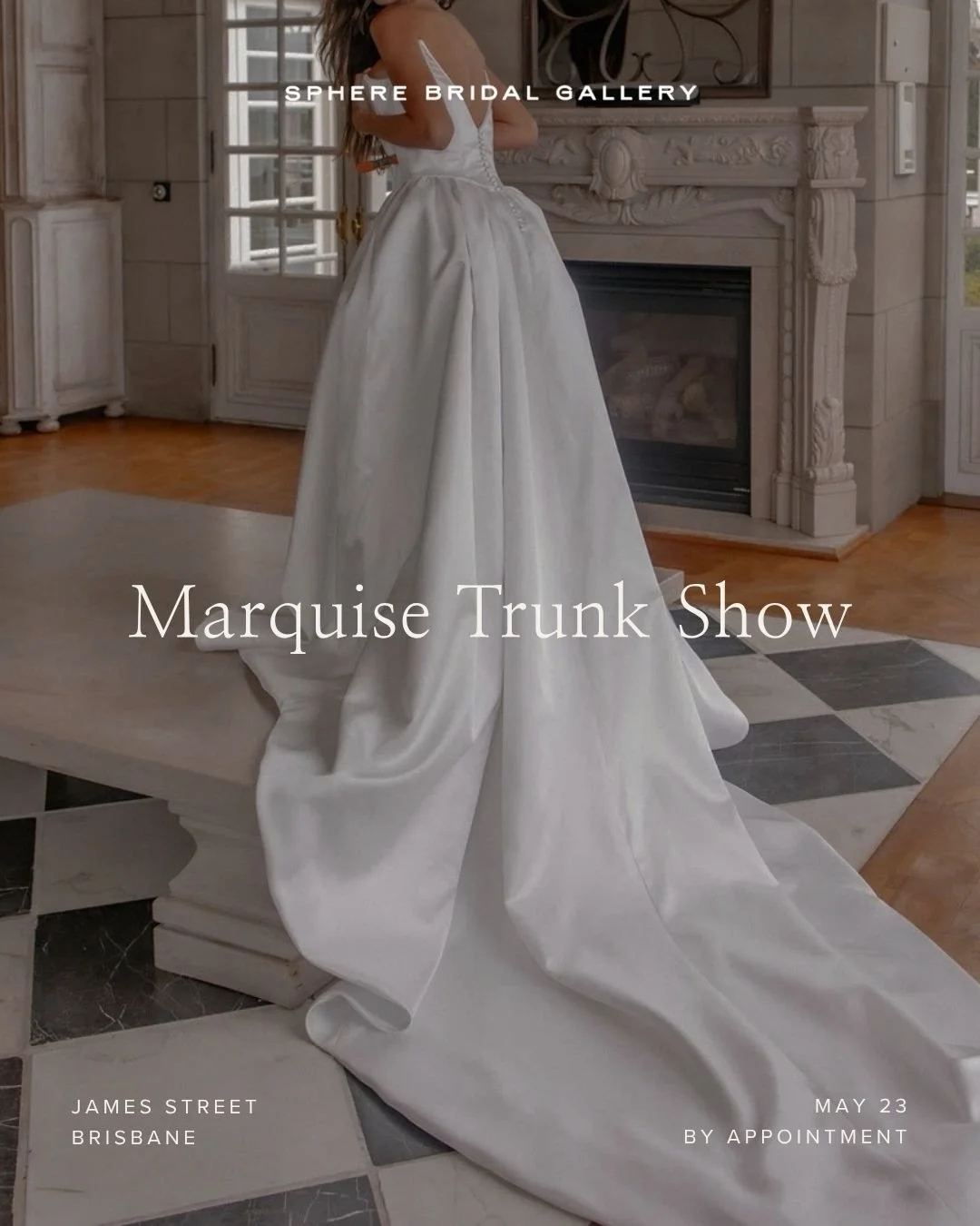 MARQUISE TRUNK SHOW &mdash; MAY 23

@marquisebridal specialises in sultry, romantic and luxurious gowns for the modern bride. Their latest collection, The Como, will be available in our James Street store for a limited time.

Booking fee: $100, redee