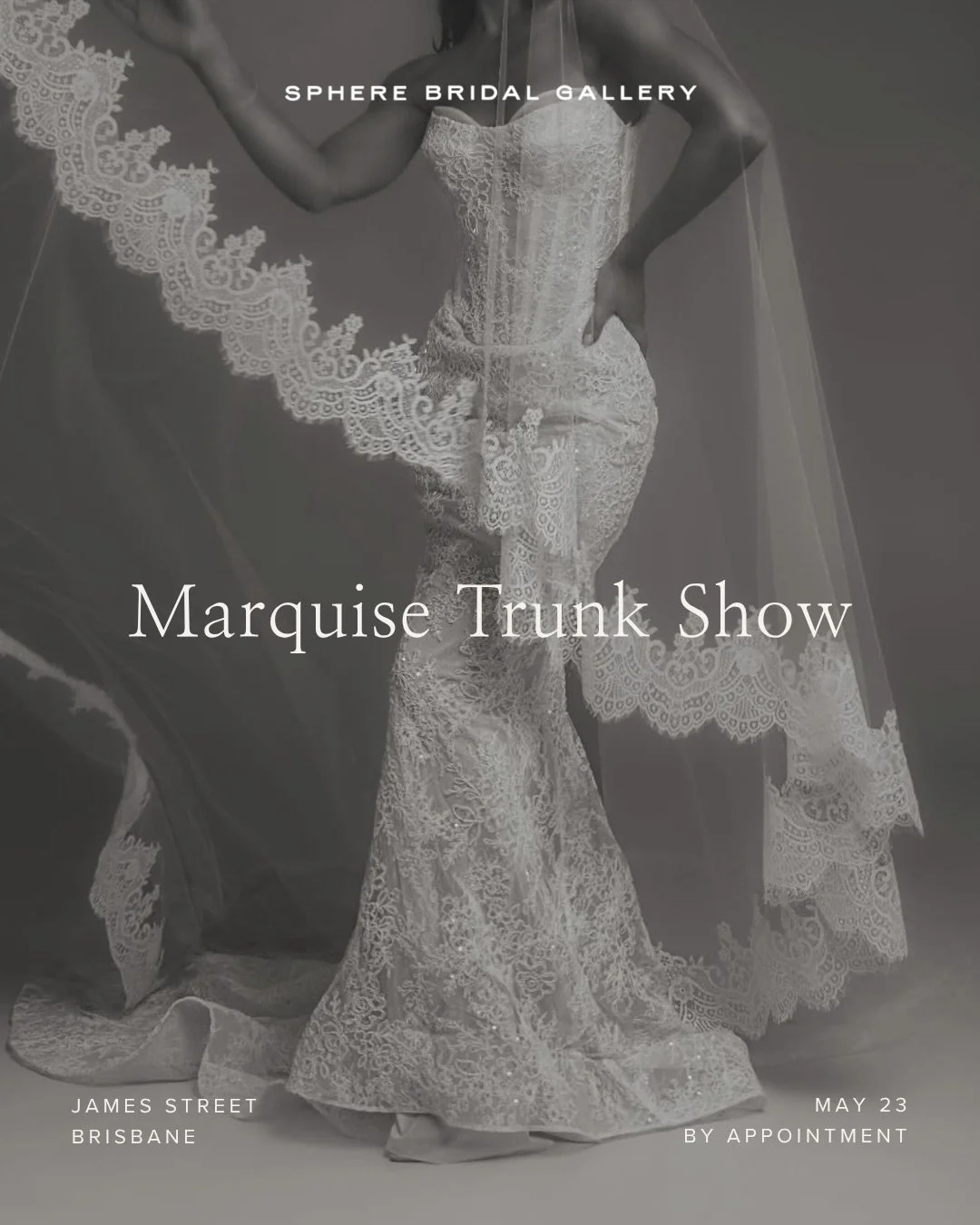 MARQUISE TRUNK SHOW &mdash; MAY 23

@marquisebridal specialises in sultry, romantic and luxurious gowns for the modern bride. Their latest collection, The Como, will be available in our James Street store for a limited time.

Booking fee: $100, redee