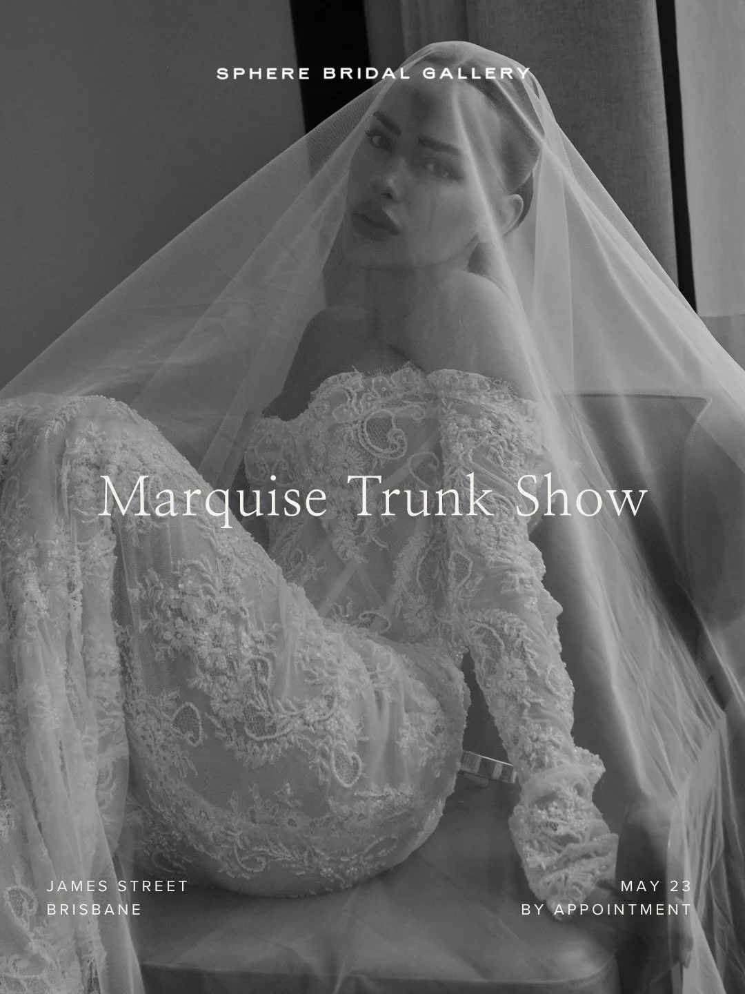 MARQUISE JAMES STREET TRUNK SHOW &mdash; MAY 23

Explore the latest @marquisebridal collection The Como and a curated edit of Marquise gowns in our beautiful James Street gallery for a limited time.

Booking fee: $100 &mdash; redeemable against purch