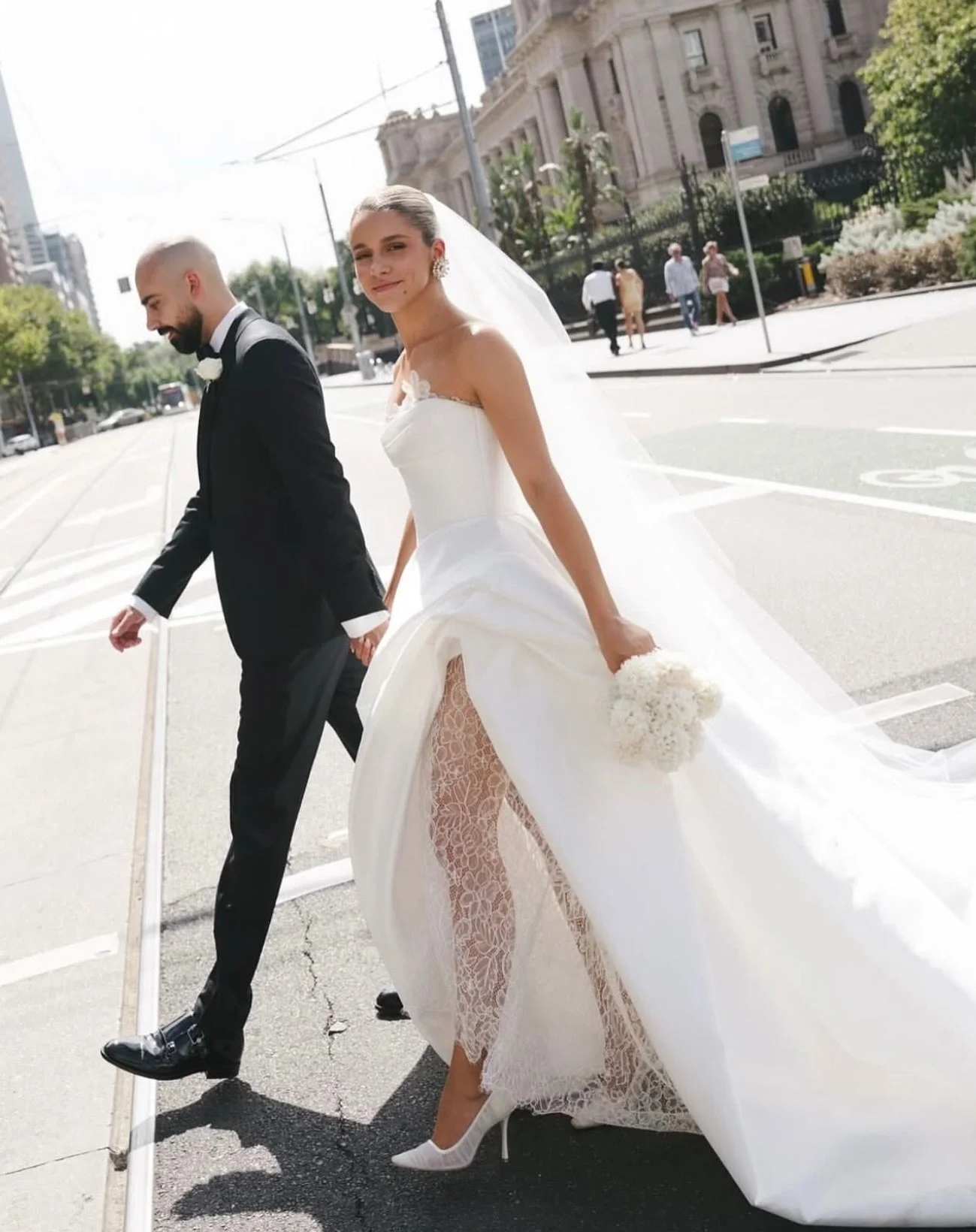 AS SEEN ON &mdash; Taking notes from @maxinewylde wearing @marianahardwick MAXINE gown. 

Explore, fit and order the MAXINE and a curated selection of Mariana Hardwick gowns in our James Street store for a limited time only. Book via the link in our 