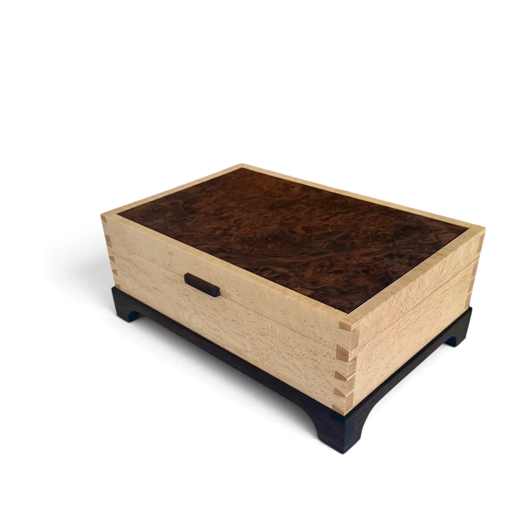 Birdseye Maple w/ Walnut Burl - Dovetailed 
