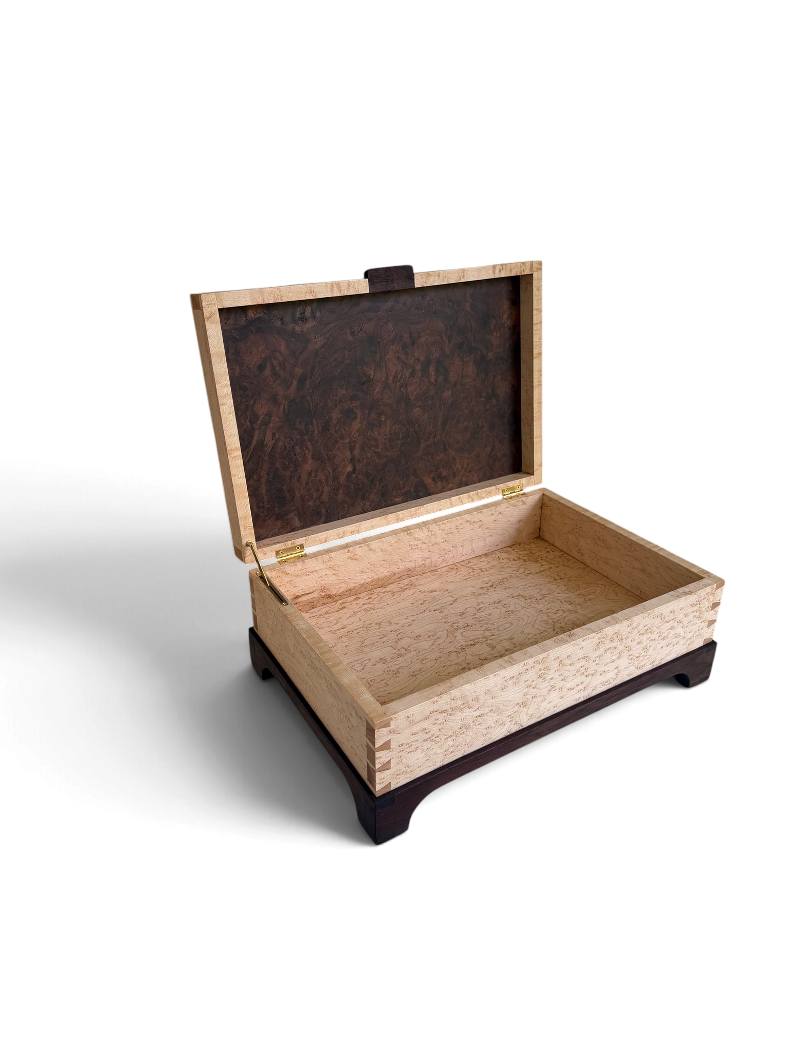 Birdseye Maple w/ Walnut Burl - Dovetailed 