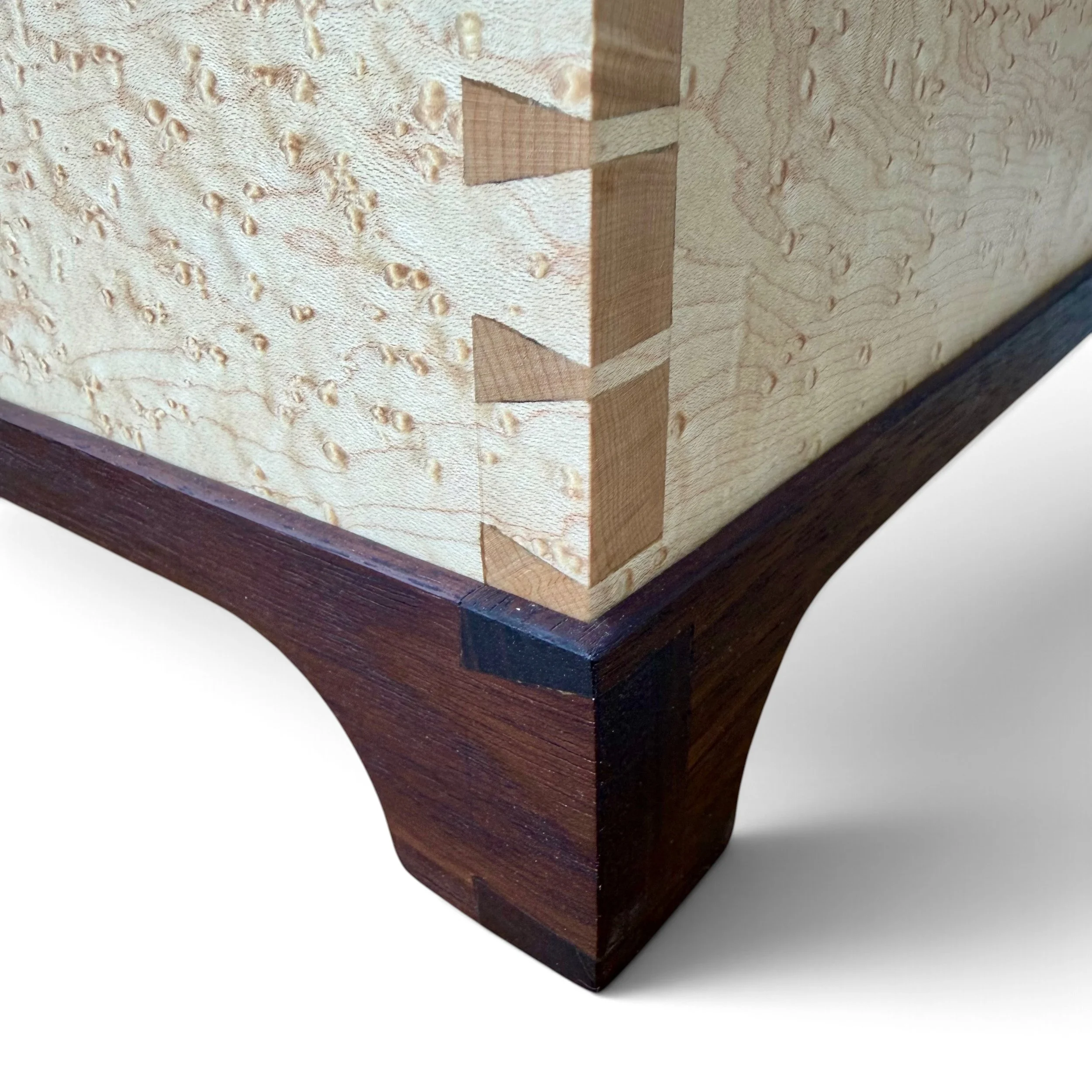 Birdseye Maple w/ Walnut Burl - Dovetailed 