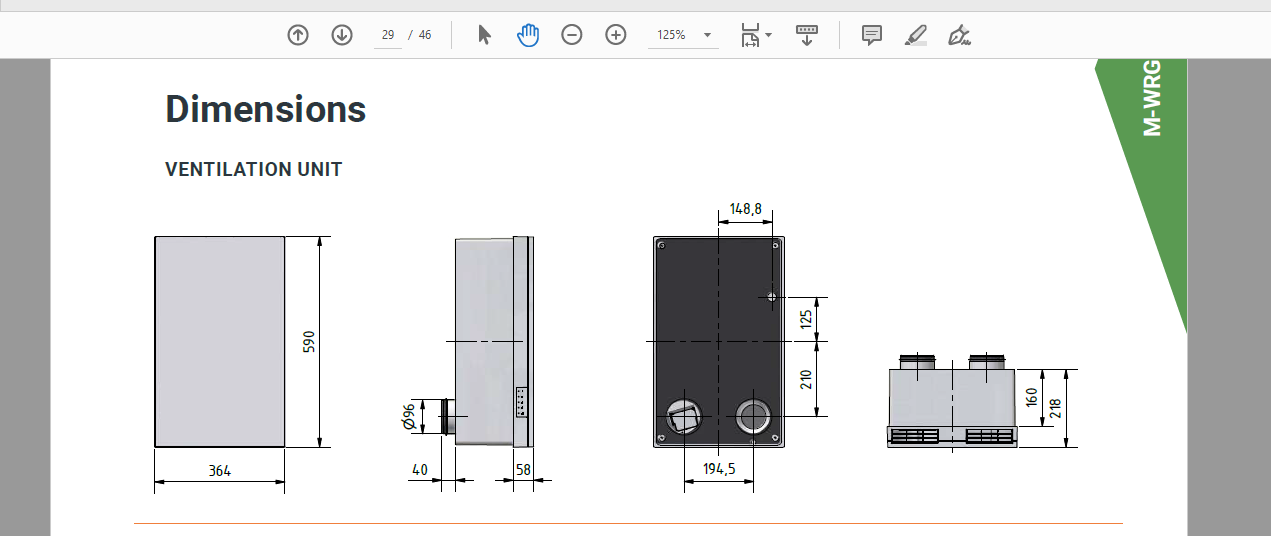 Ventilation Unit Dimensions