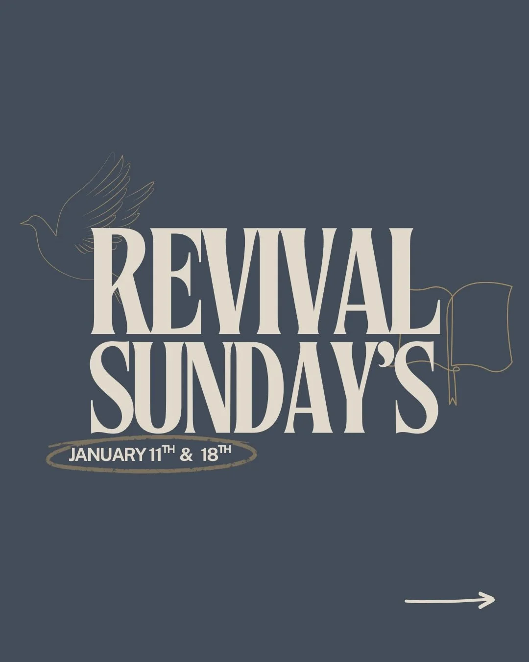 Revival Sundays are coming!❤️&zwj;🔥 
We are so excited to have Pastor Chris Estrada &amp; Pastor Gordon Banks minister to us these upcoming Sundays! 
Come expectant &amp; ready for God to move! 🙌