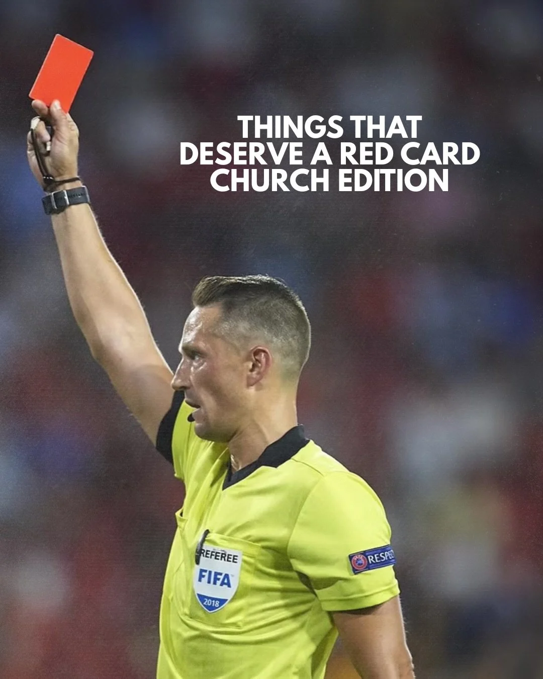 RED CARD: Church Edition 🚩
Don&rsquo;t get a red card&hellip;😂 Come to church this Sunday!!
