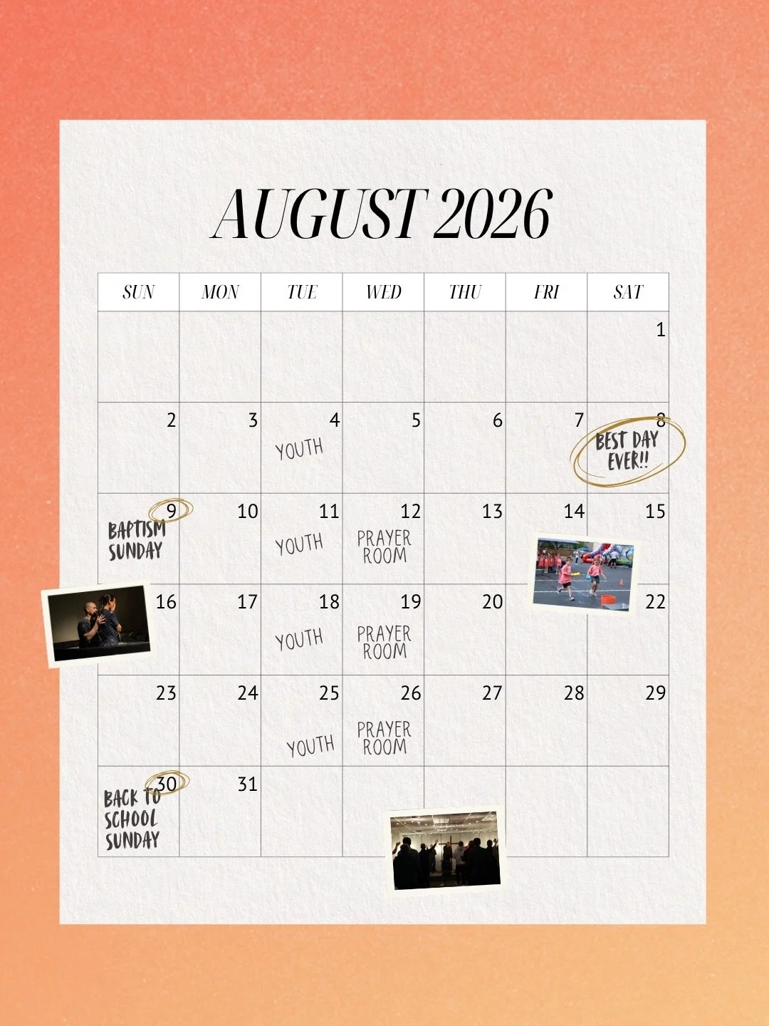 August at Living Hope ☀️📅

Mark your calendars for all the exciting events we have coming up! 👏
