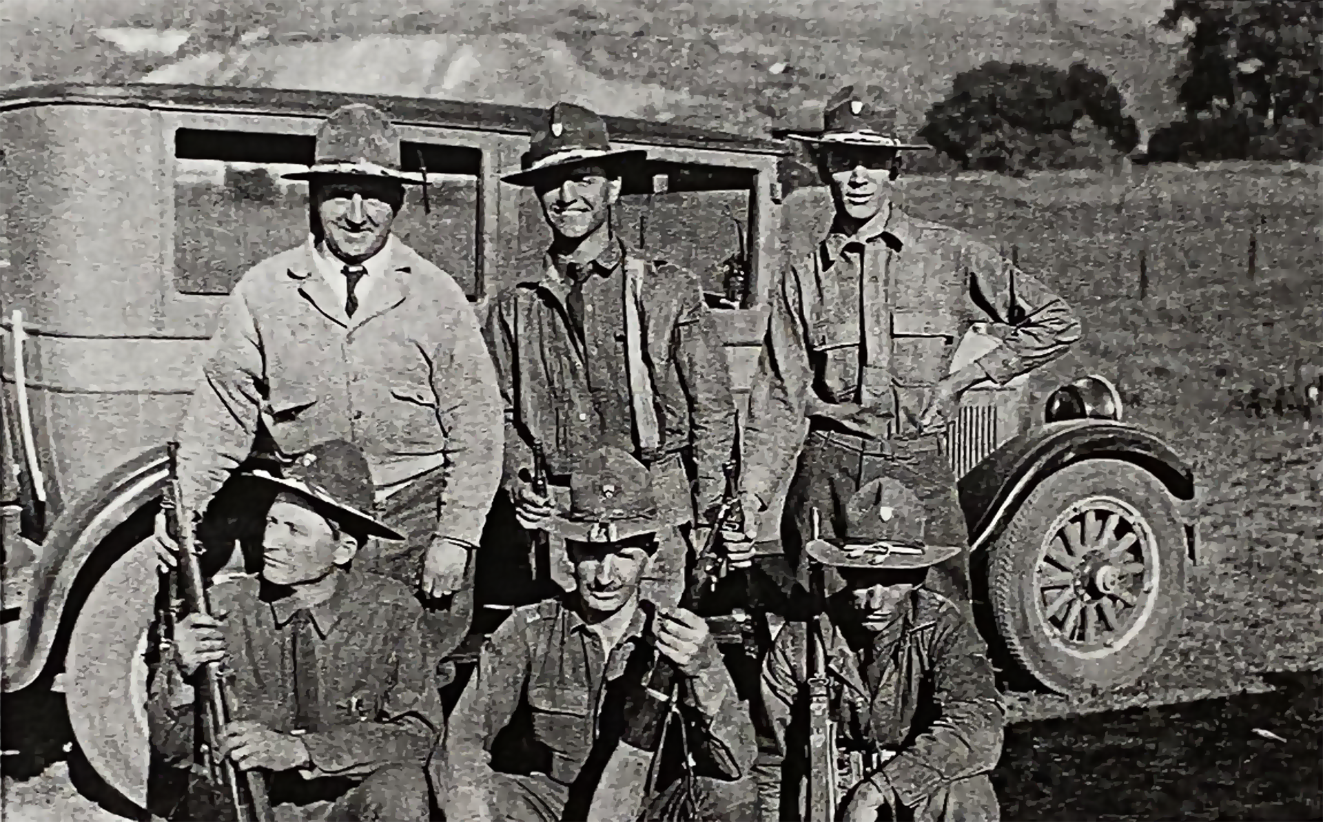 Al on left with his National Guard Buddies