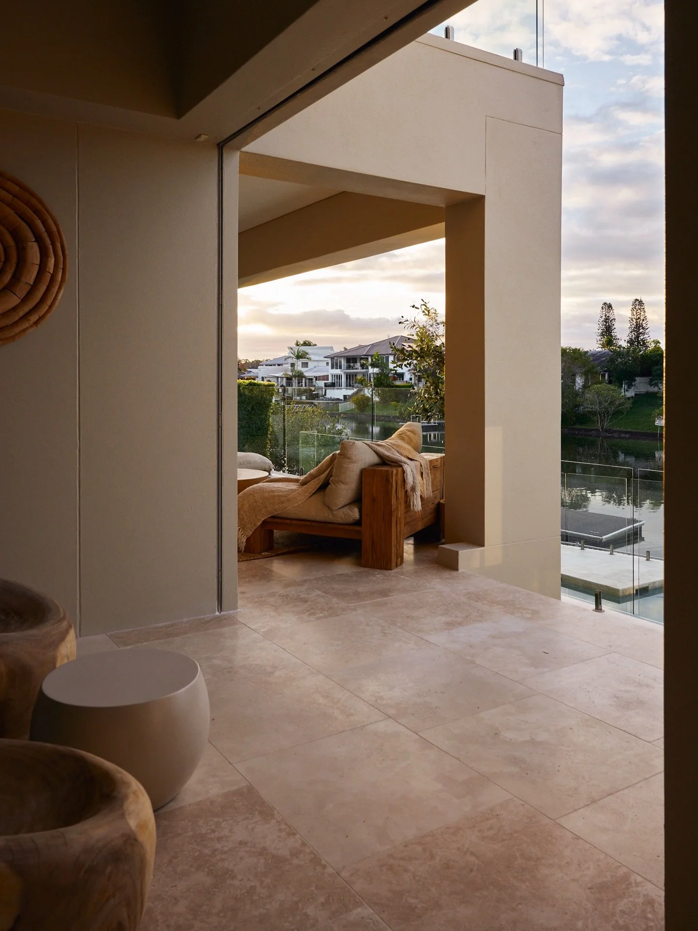 Golden hour hits different on a balcony designed to last ✨ Renovated last year, enjoyed every day since