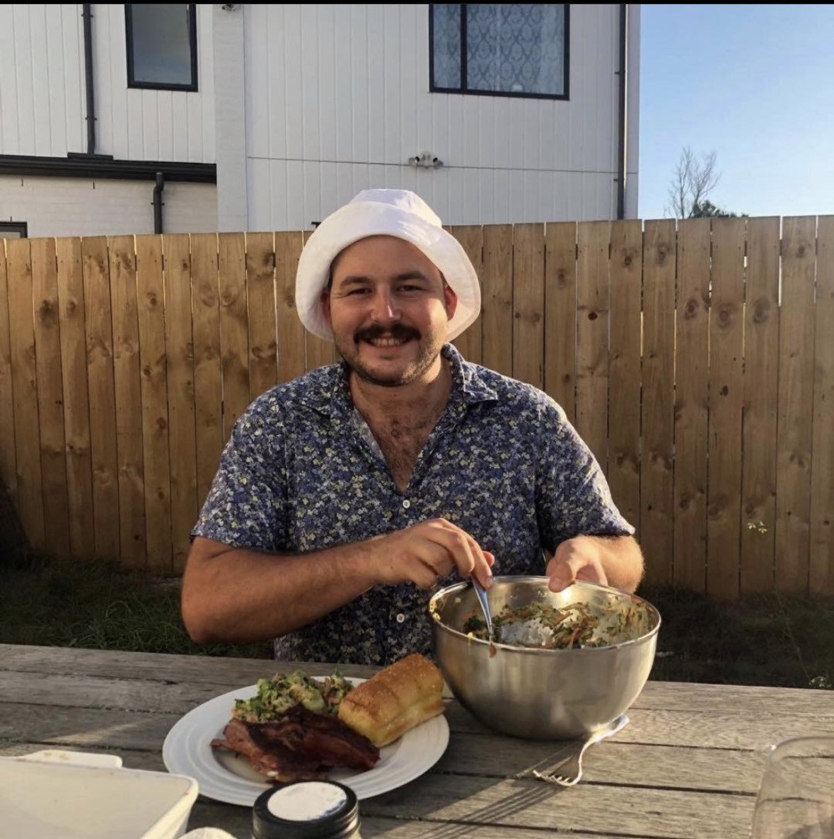Content creator Darren Jarrett pictured with food
