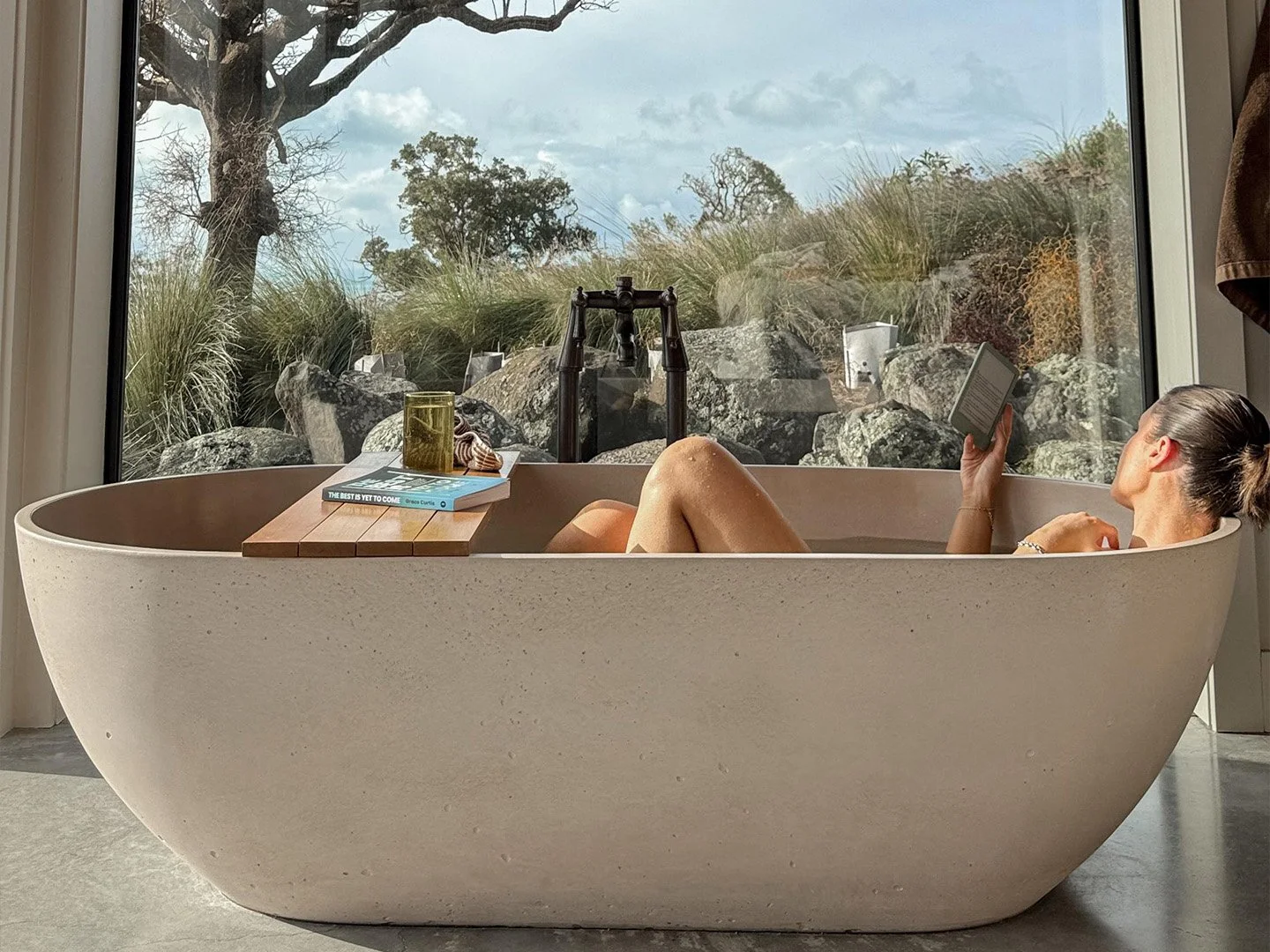 Molly Cochrane in a relaxing spa