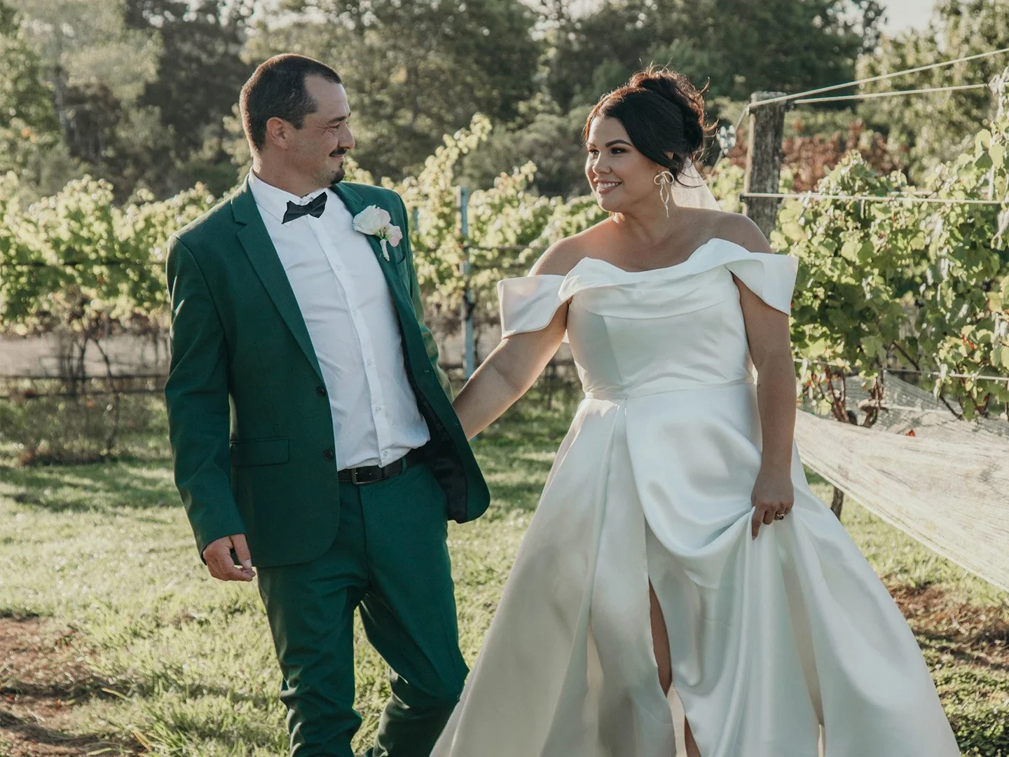 Rebekah Jujnovich and her husband at their wedding