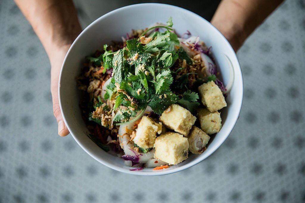 We started with sandwiches, but our 2020 born Shredded Cabbage and Pickle Salad has quickly become a category on its own.

I grew up eating tofu and love the texture and versatility of it. I can eat a bowl of these white peppered seasoned fried tofu 