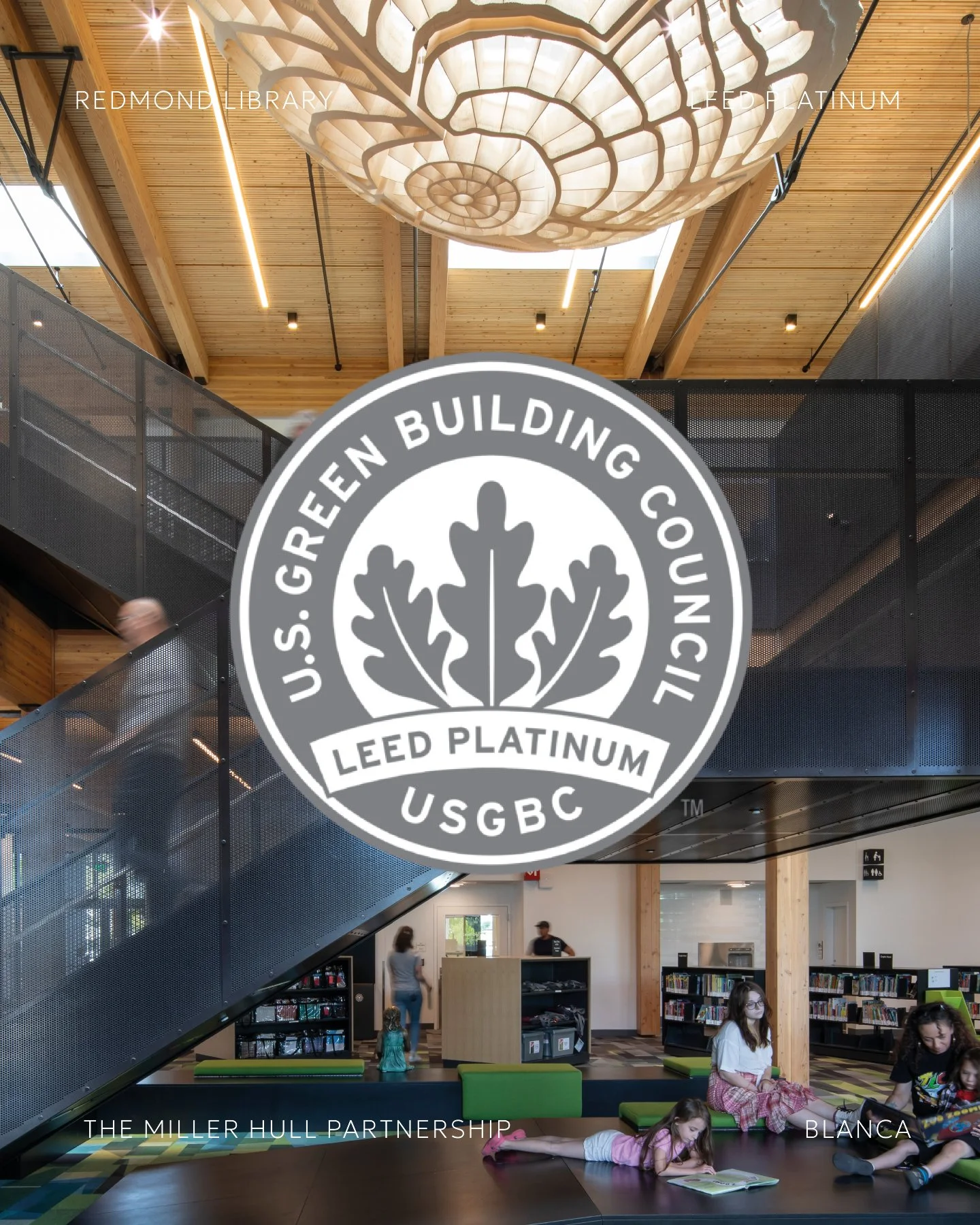 Redmond Library is officially LEED Platinum!

As the lighting designers on this landmark project, our goal was to ensure the sustainable features felt as beautiful as they are functional. We consider this achievement both a distinct honor and a bench