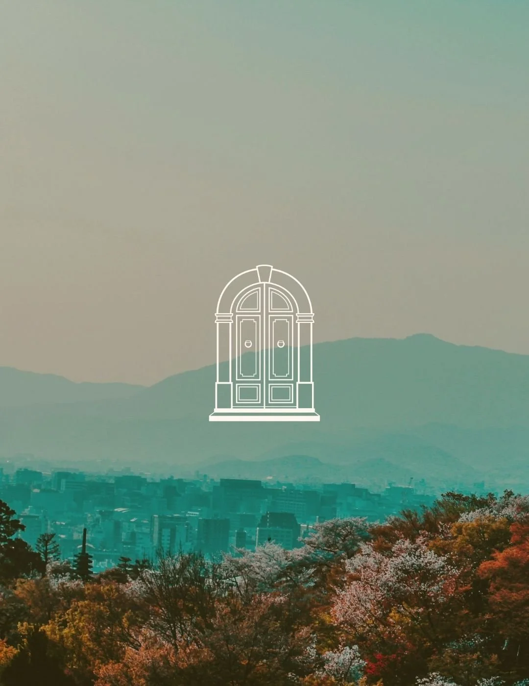 A grassy field with a dirt path and two people, a man and a woman, standing with bicycles