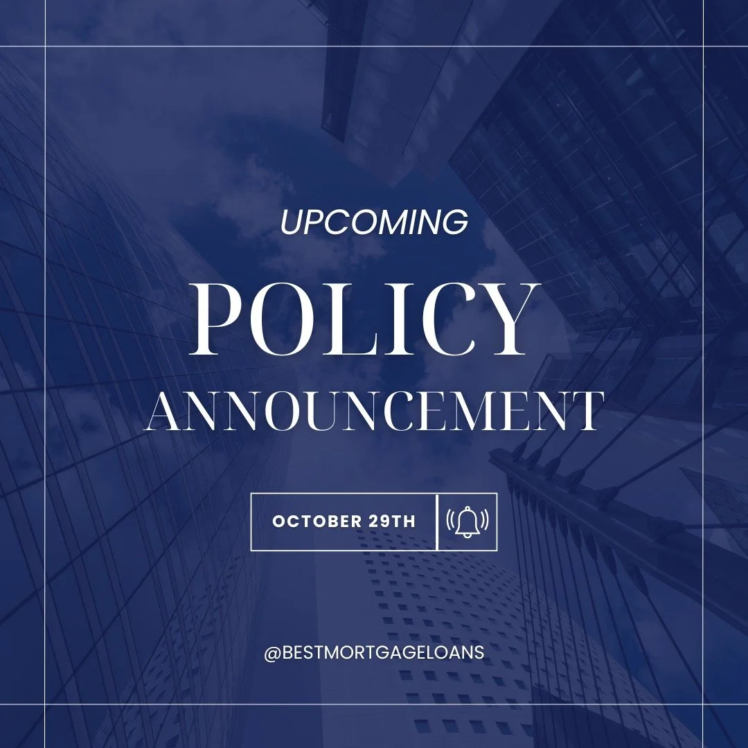 📣 Big Policy Update Coming October 29th!
Mark your calendars — a major policy announcement is coming October 29th, and we’ll be breaking down what it means for you right here on our page.
🏠 Whether you’re renewing, refinancing,