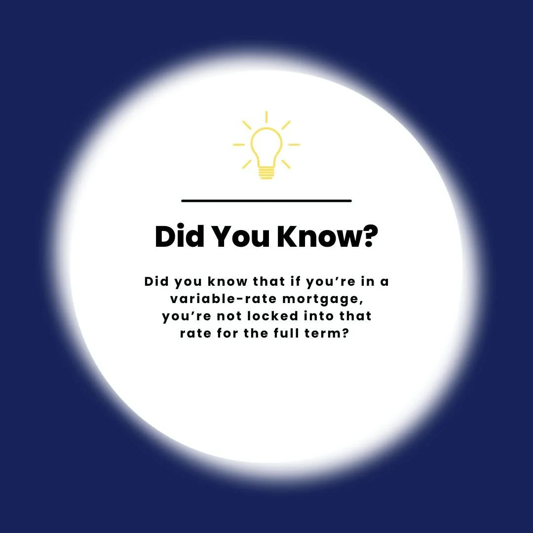 💡 Did You Know? 

If you&rsquo;re in a variable-rate mortgage, you&rsquo;re not locked into that rate for the full term? One of the biggest advantages of a variable is flexibility. At any point, you can convert your mortgage to a fixed rate with no 