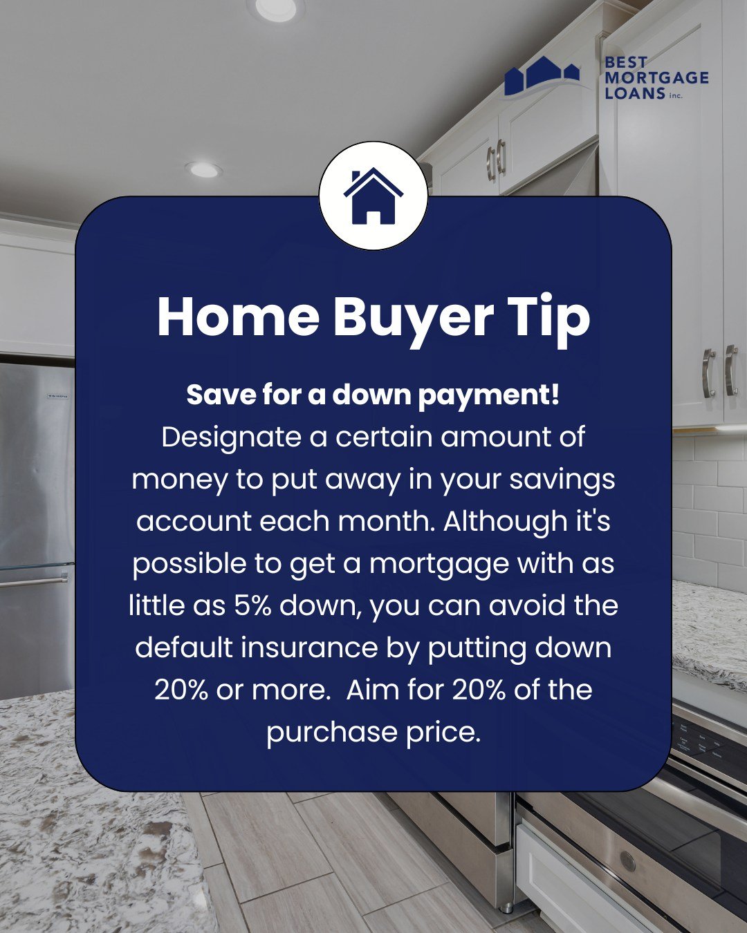 🏡 Home Buyer Tip: Start with your down payment

Set aside a specific amount each month to build your savings. In Canada, you can buy a home with as little as 5% down, and by putting 20% down or more it can lower your borrowing costs and help you avo