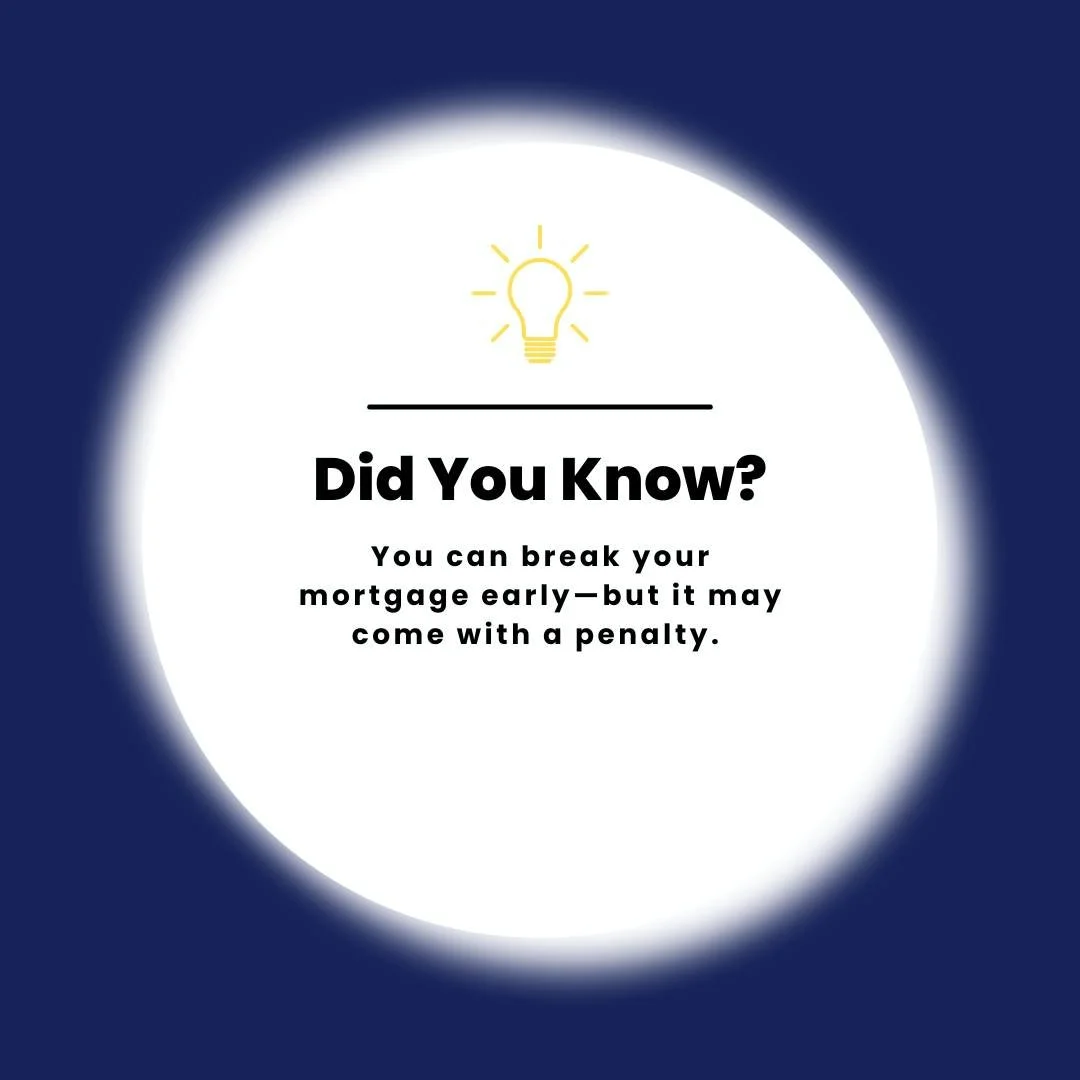 💡Did you know? 

You can break your mortgage early&mdash;but it may come with a penalty📄💭

Many homeowners don&rsquo;t realize that ending a mortgage before the term is up (to refinance, sell, or switch lenders) can result in a prepayment penalty.