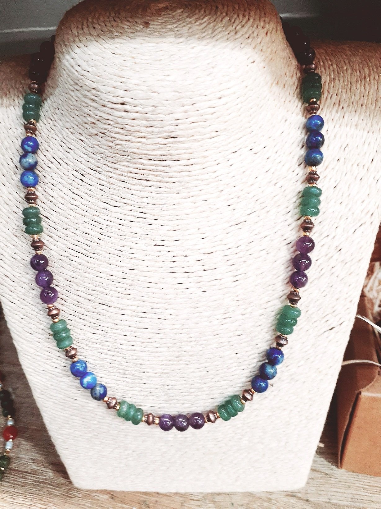 Aunty Sage's Amethyst Lapis Lazuli and Aventurine necklace